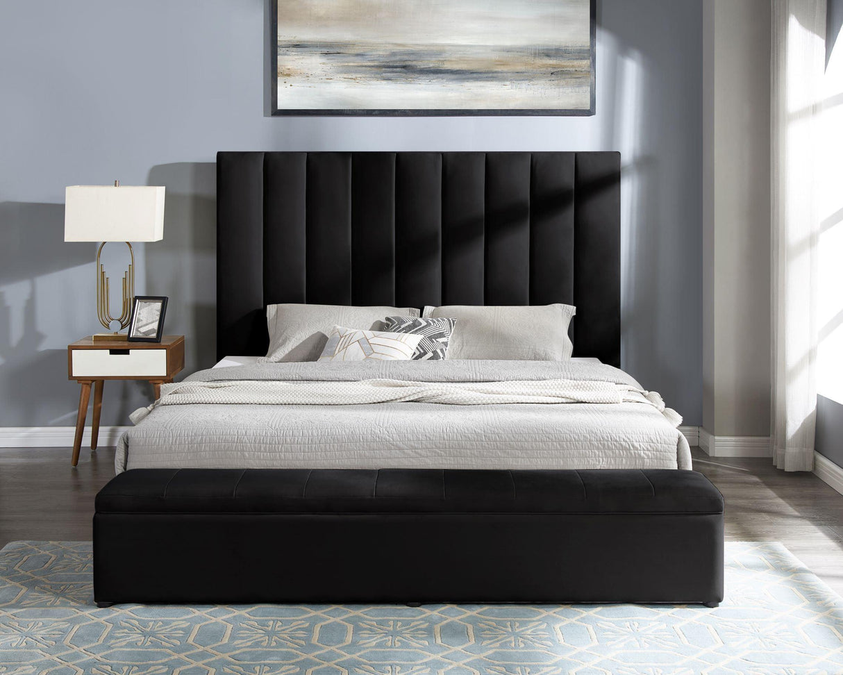 Valencia Black Queen Platform Bed by Happy Homes at Eve Furniture