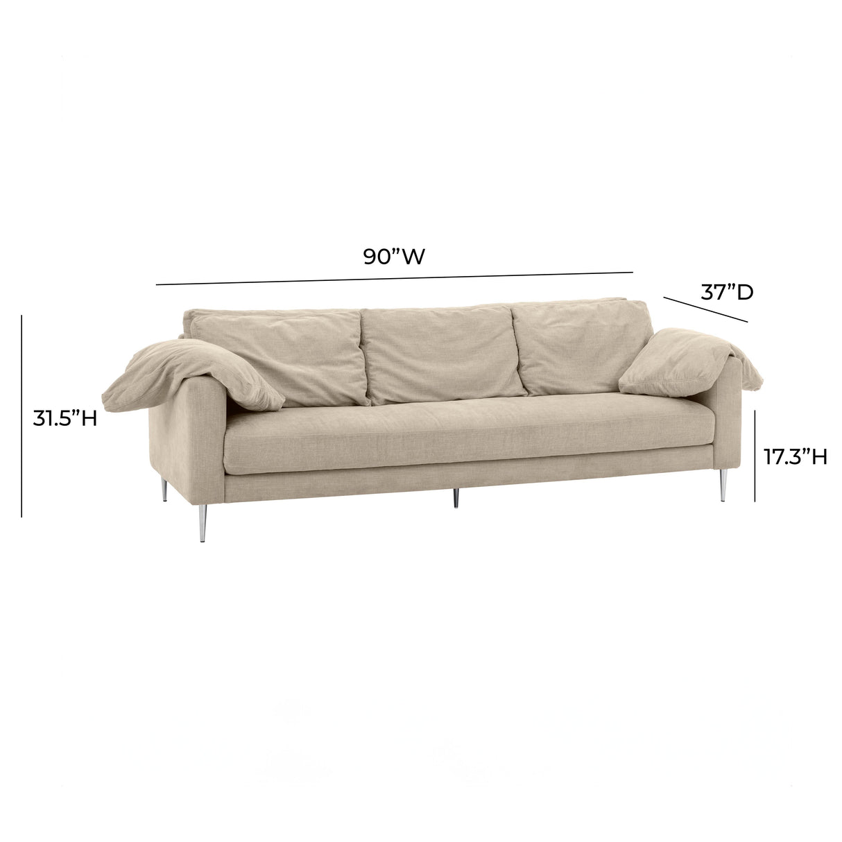 Vari Textured Velvet Lounge Sofa by TOV Furniture at Eve Furniture