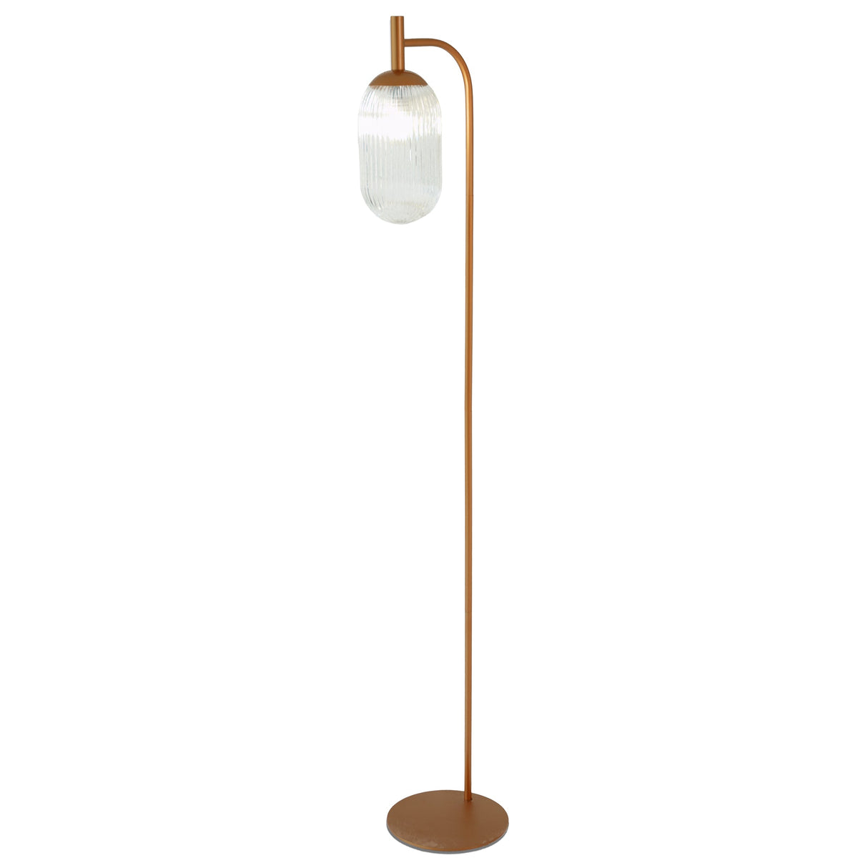 Vela Floor Lamp Bronze and Clear by Ashcroft Imports at Eve Furniture