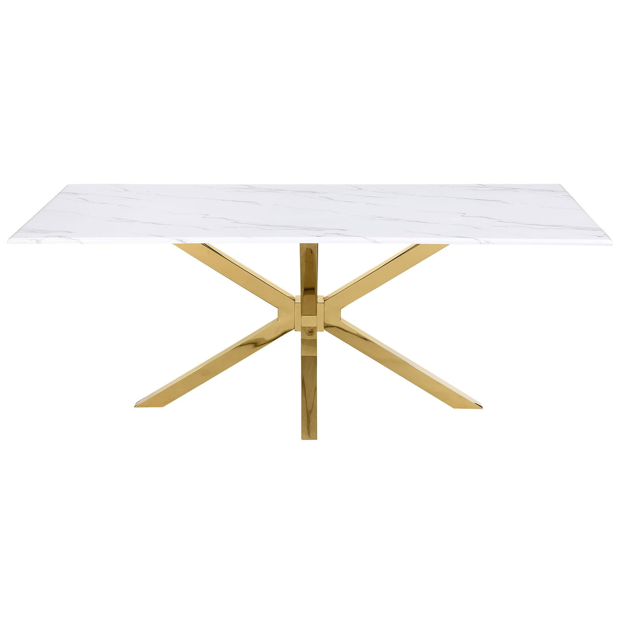 Venera White Rectangular 79-inch Faux Marble Dining Table by Coaster at Eve Furniture