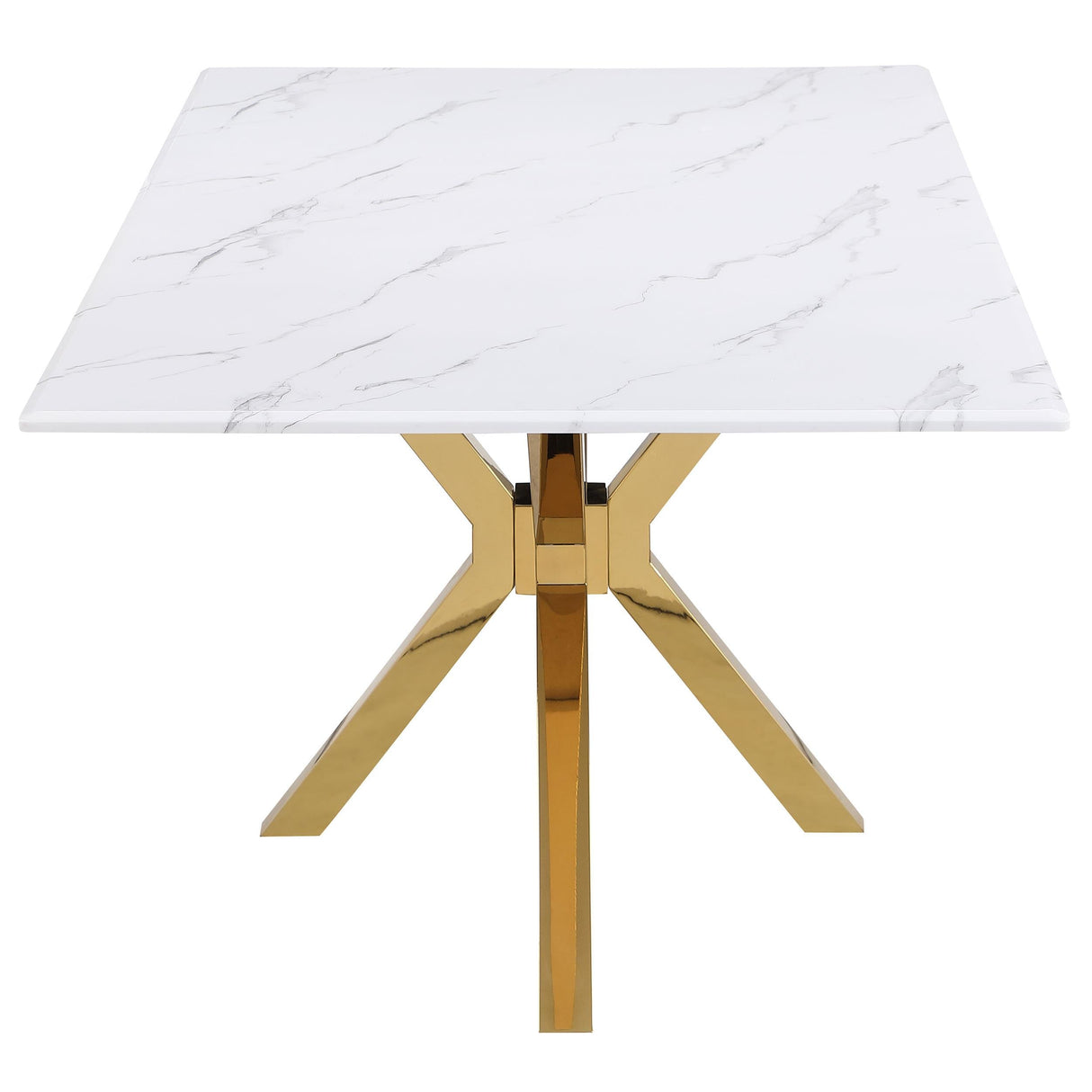Venera White Rectangular 79-inch Faux Marble Dining Table by Coaster at Eve Furniture