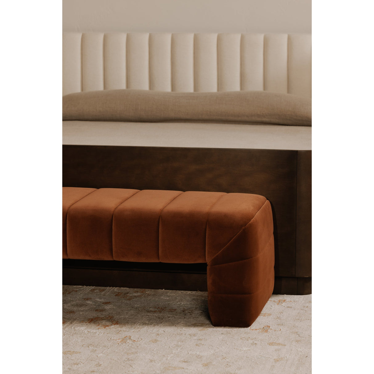 Verity Warm Brown Bench by Moe's Home at Eve Furniture