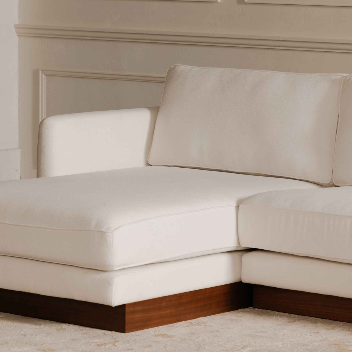 Vernon White Left Sectional by Moe's Home at Eve Furniture