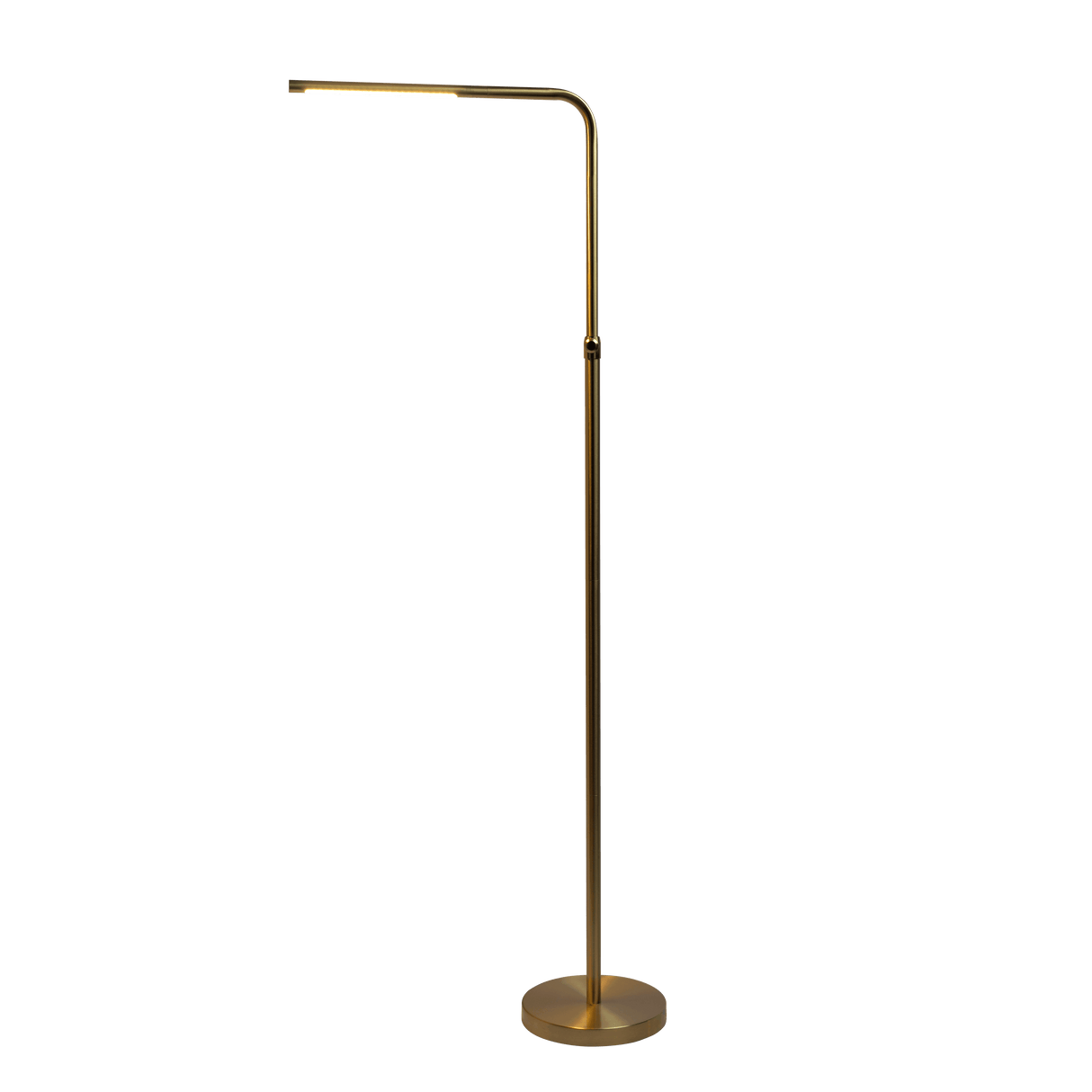 Verve Brassed Gold Floor Lamp with On/Off Switch Adjustable Led Round Base by Ashcroft Imports at Eve Furniture