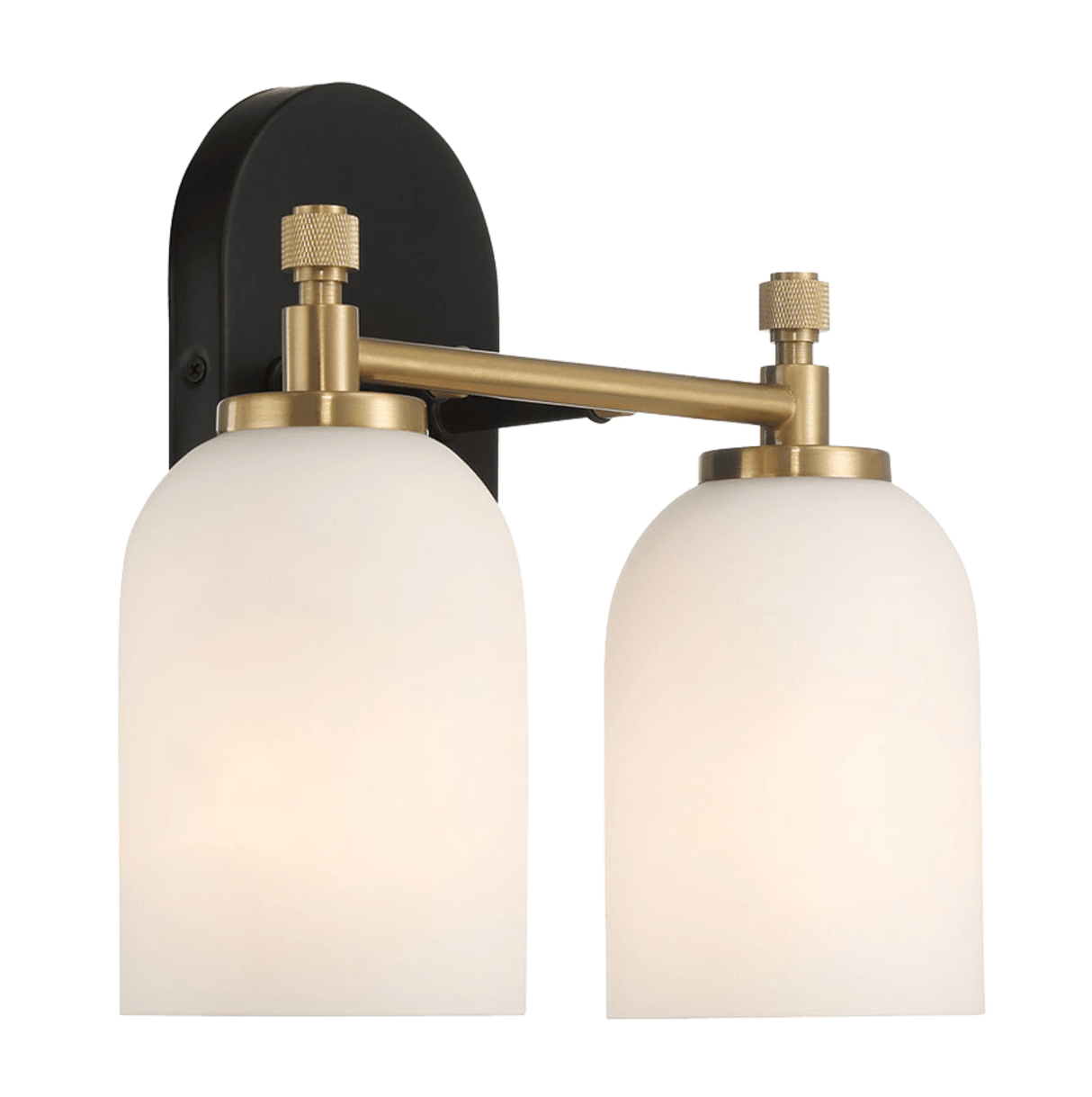 Vortex Two Lights Vanity in Traditional Style for Over Bathroom Mirror Wall Sconce 12.25"W × 10.125"H × 5.5"E With White Frosted Glass by Ashcroft Imports at Eve Furniture