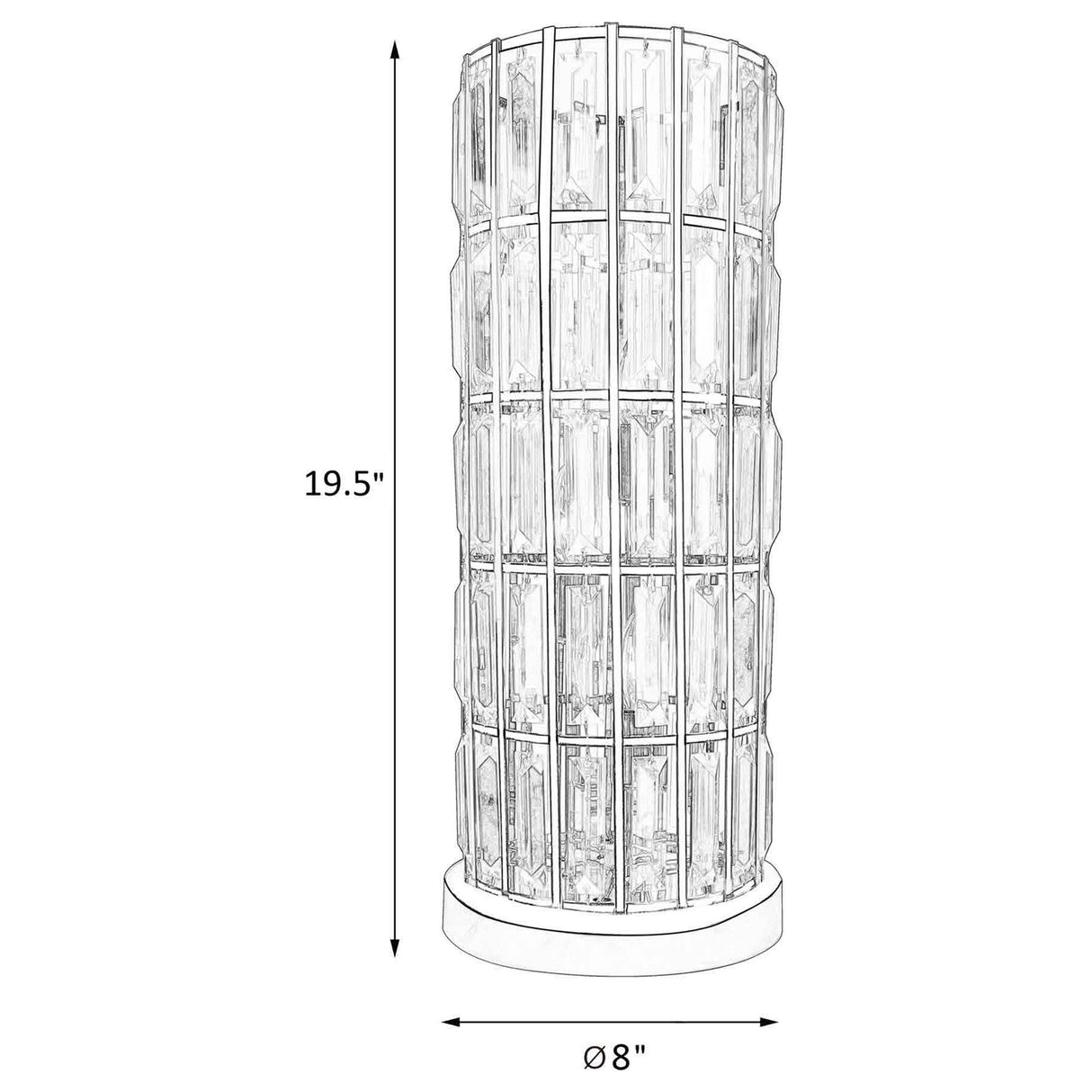 Wanda Black 20-inch Crystal Shade Bedside Table Lamp by Coaster at Eve Furniture