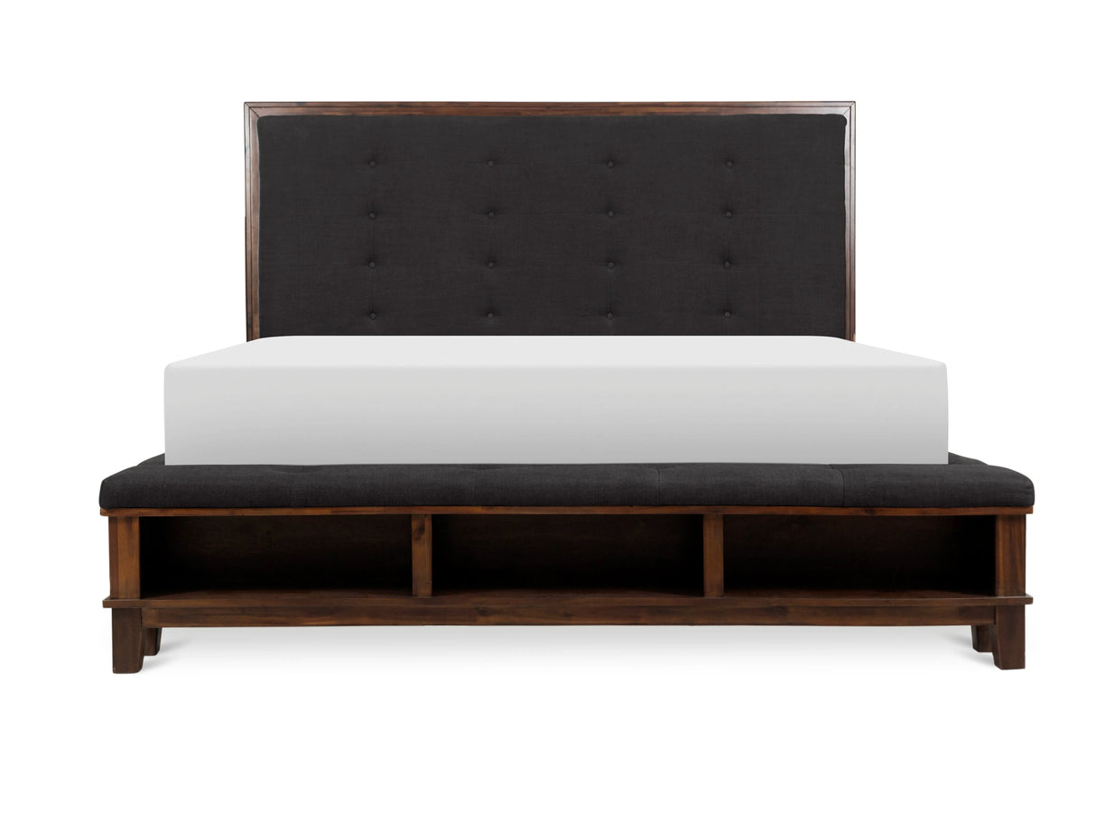 Watson Brown Queen Upholstered Storage Panel Bed by Homelegance at Eve Furniture
