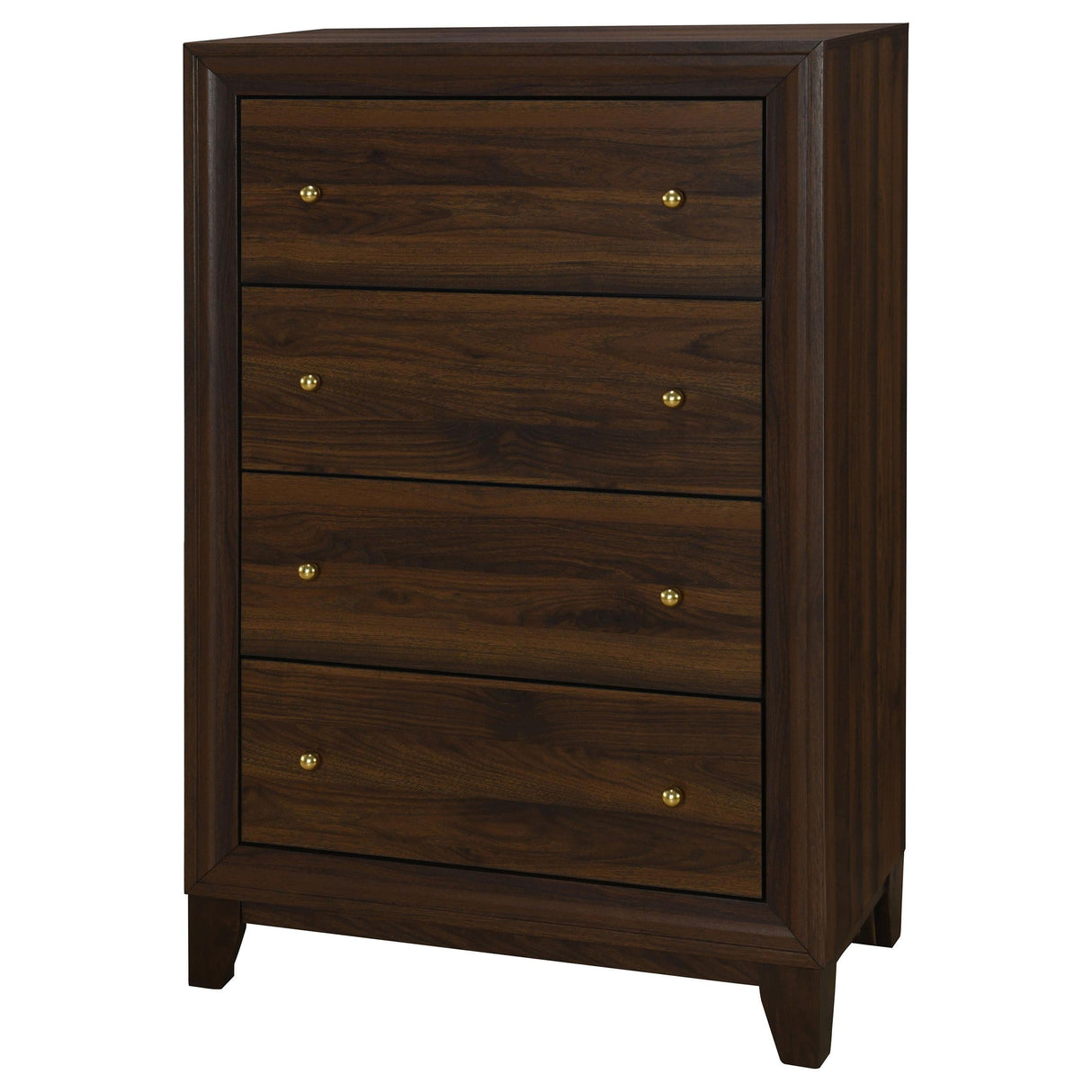 Welsley Walnut 4-drawer Chest of Drawers by Coaster at Eve Furniture