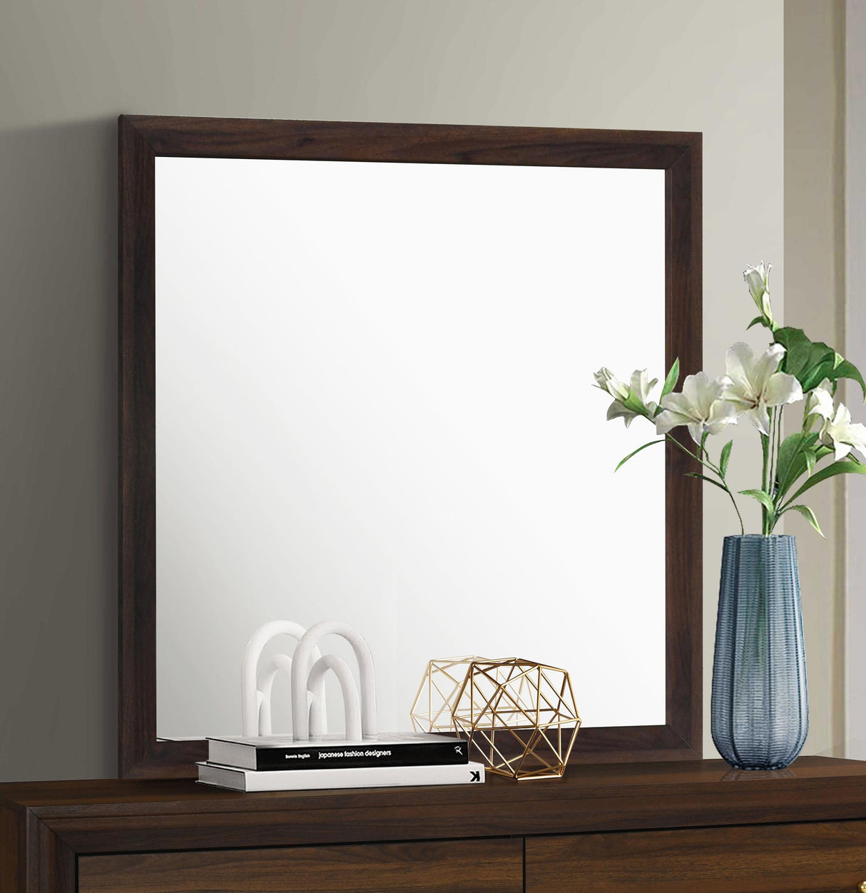Welsley Walnut Dresser Mirror by Coaster at Eve Furniture