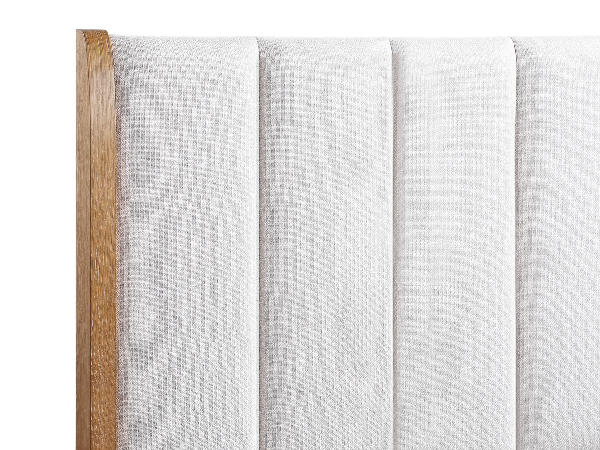 Westcott Cerused Natural Queen Upholstered Panel Bed by Crown Mark at Eve Furniture