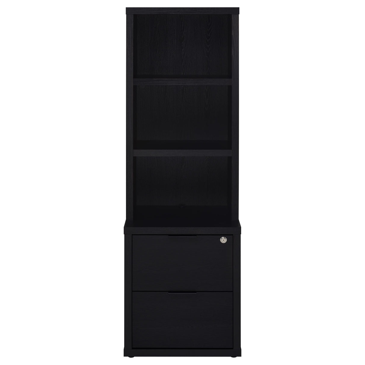 Westpark Black 3-Shelf Bookcase with Lockable Drawer and USB Ports by Coaster at Eve Furniture