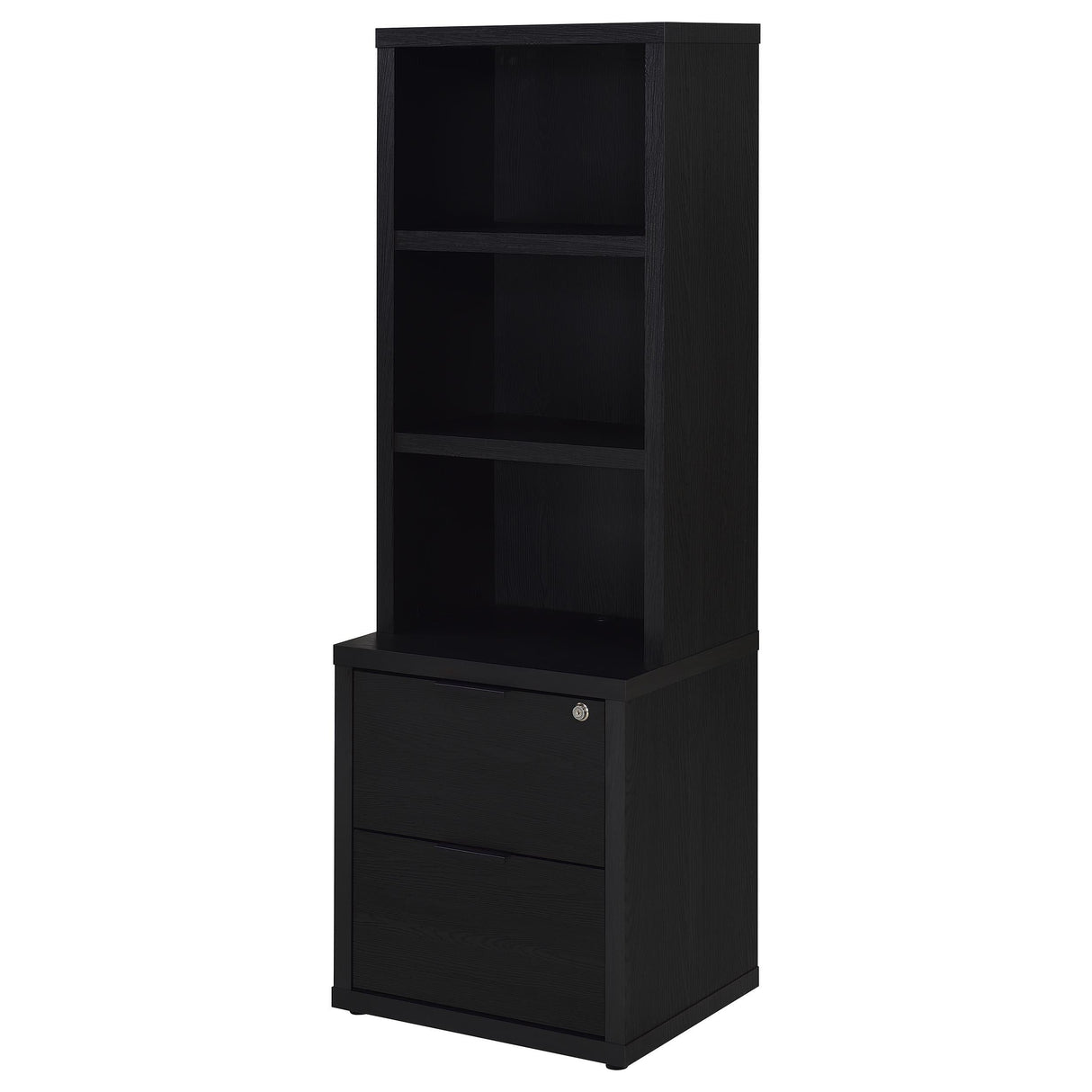 Westpark Black 3-Shelf Bookcase with Lockable Drawer and USB Ports by Coaster at Eve Furniture