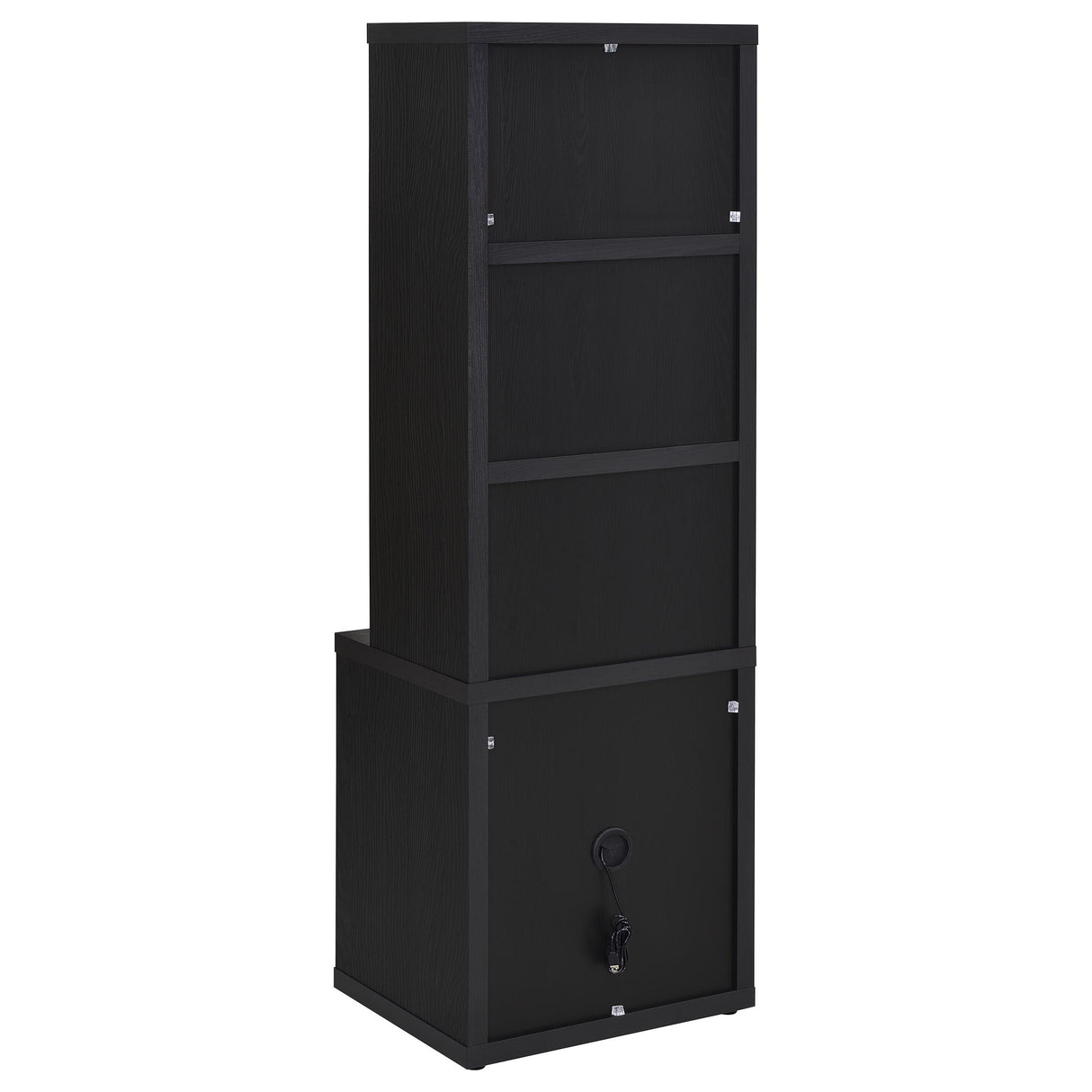 Westpark Black 3-Shelf Bookcase with Lockable Drawer and USB Ports by Coaster at Eve Furniture