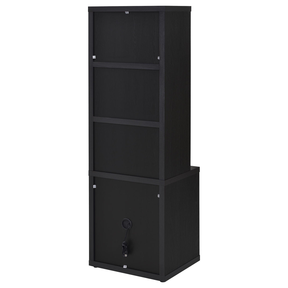 Westpark Black 3-Shelf Bookcase with Lockable Drawer and USB Ports by Coaster at Eve Furniture