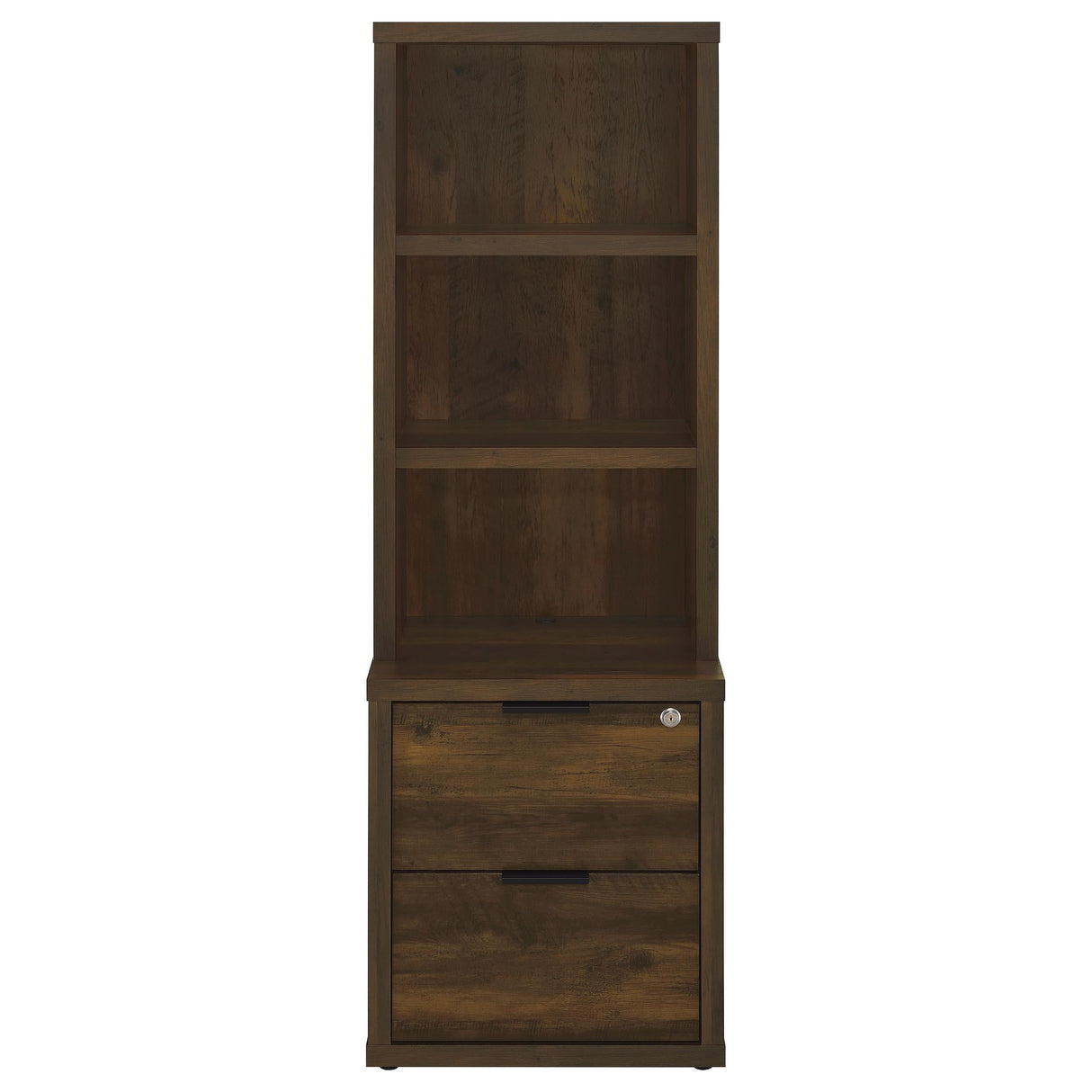 Westpark Dark Pine 3-Shelf Bookcase with Lockable Drawer and USB Ports by Coaster at Eve Furniture