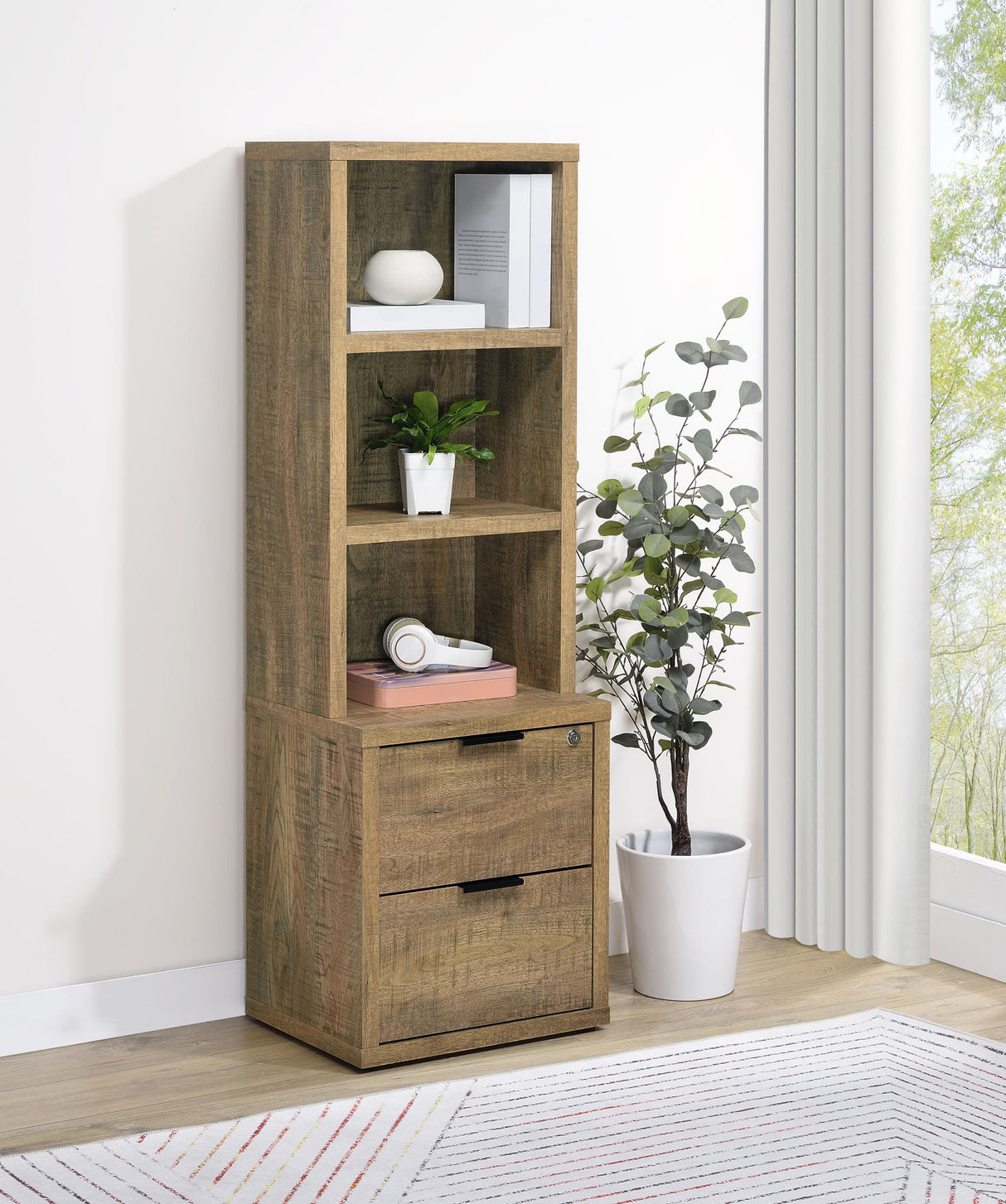 Westpark Mango 3-Shelf Bookcase with Lockable Drawer and USB Ports by Coaster at Eve Furniture