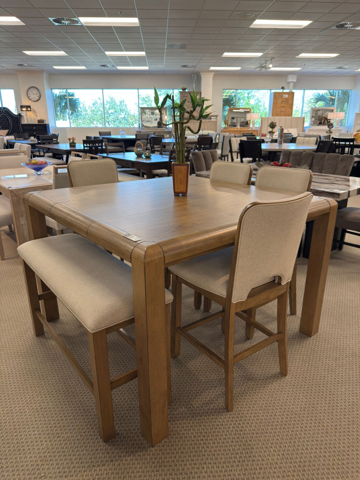 Cockrell Brown and Beige Extendable Counter Height Set by Crown Mark at Eve Furniture