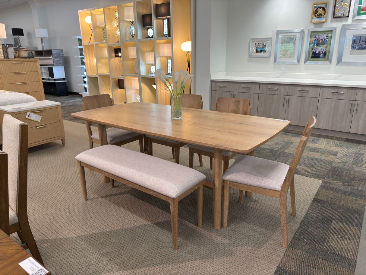 Arden Warm Wood and Beige Dining Set by Crown Mark at Eve Furniture
