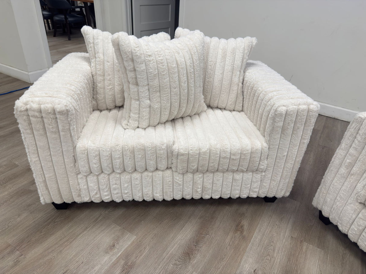 Larce Cream Sofa & Loveseat by Happy Homes at Eve Furniture