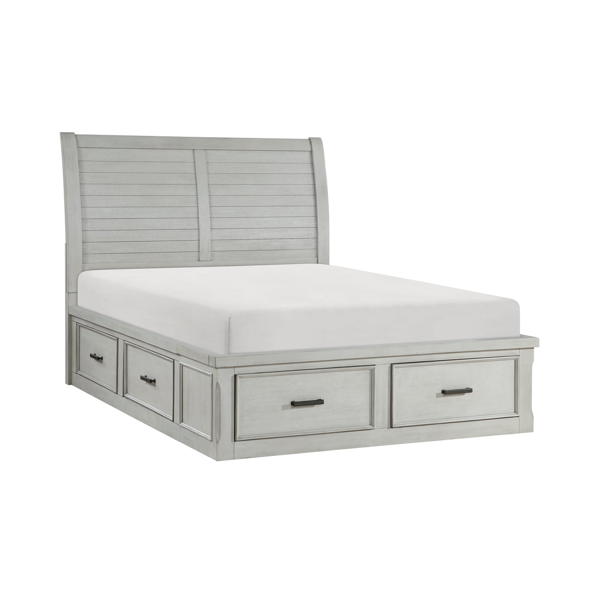 Willowbrook Light Gray Queen Storage Platform Bed by Homelegance at Eve Furniture