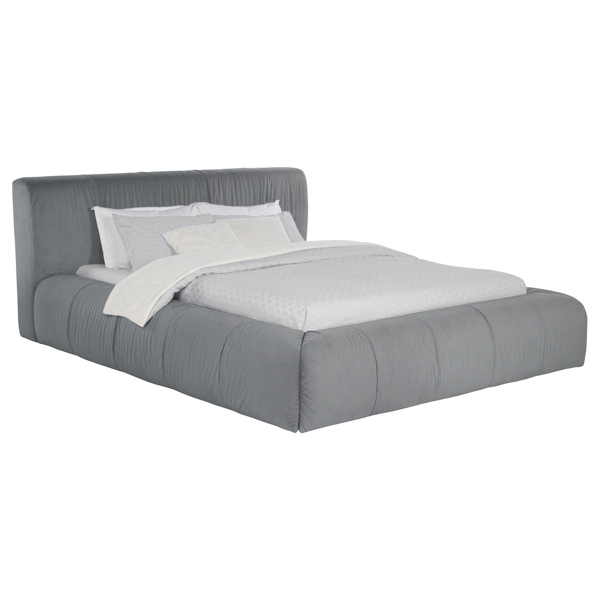 Wilshire Gray Upholstered Queen Platform Bed by Coaster at Eve Furniture