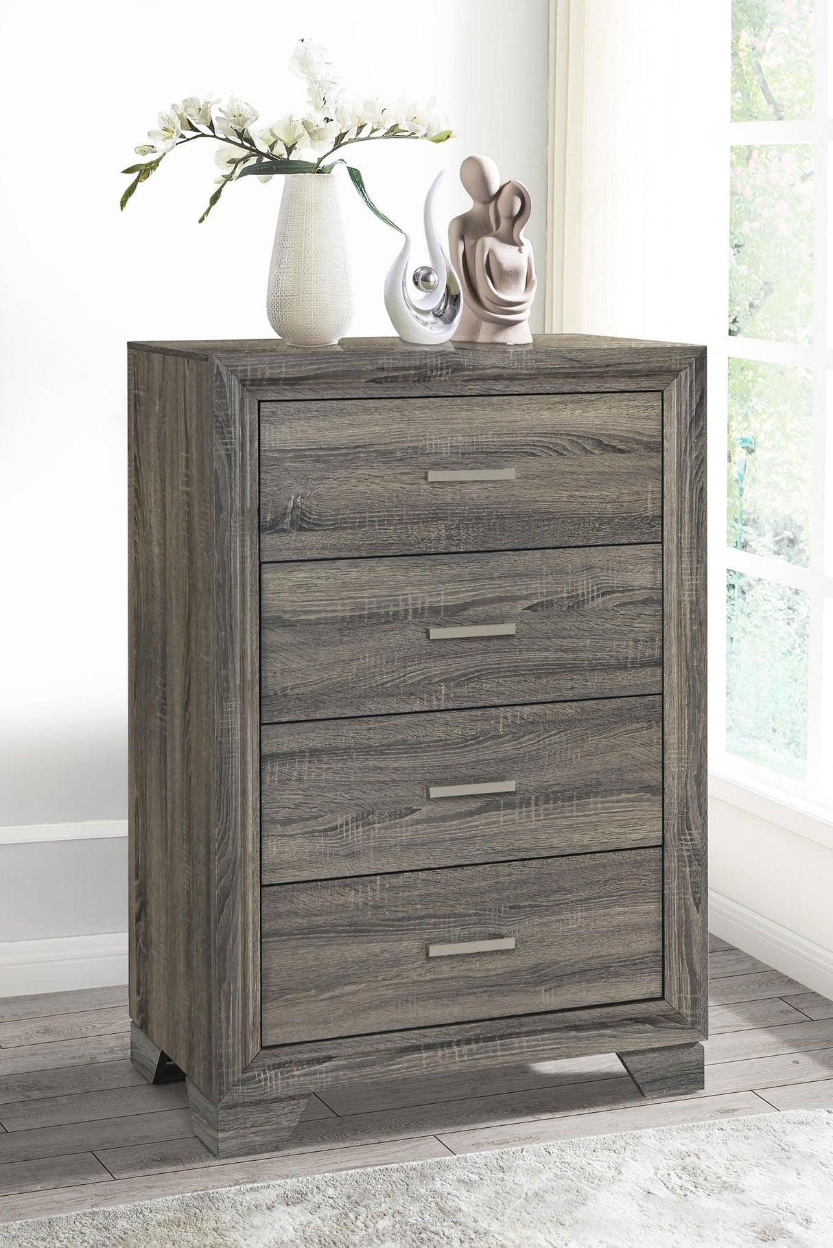 Wright 4-drawer Chest of Drawers Brown Oak by Coaster at Eve Furniture