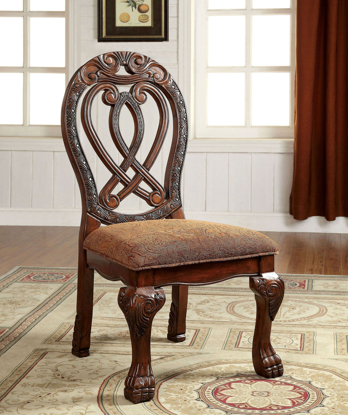 Wyndmere Brown/Cherry Side Chair by Furniture of America at Eve Furniture