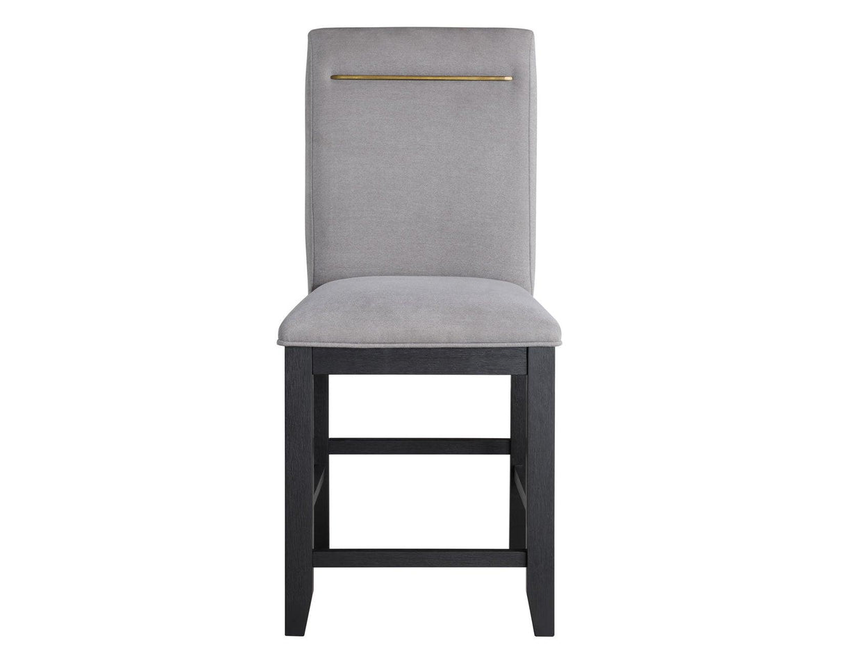 Yves 24″ Counter Stool, Grey Upholstered, Set of 2 by Steve Silver at Eve Furniture