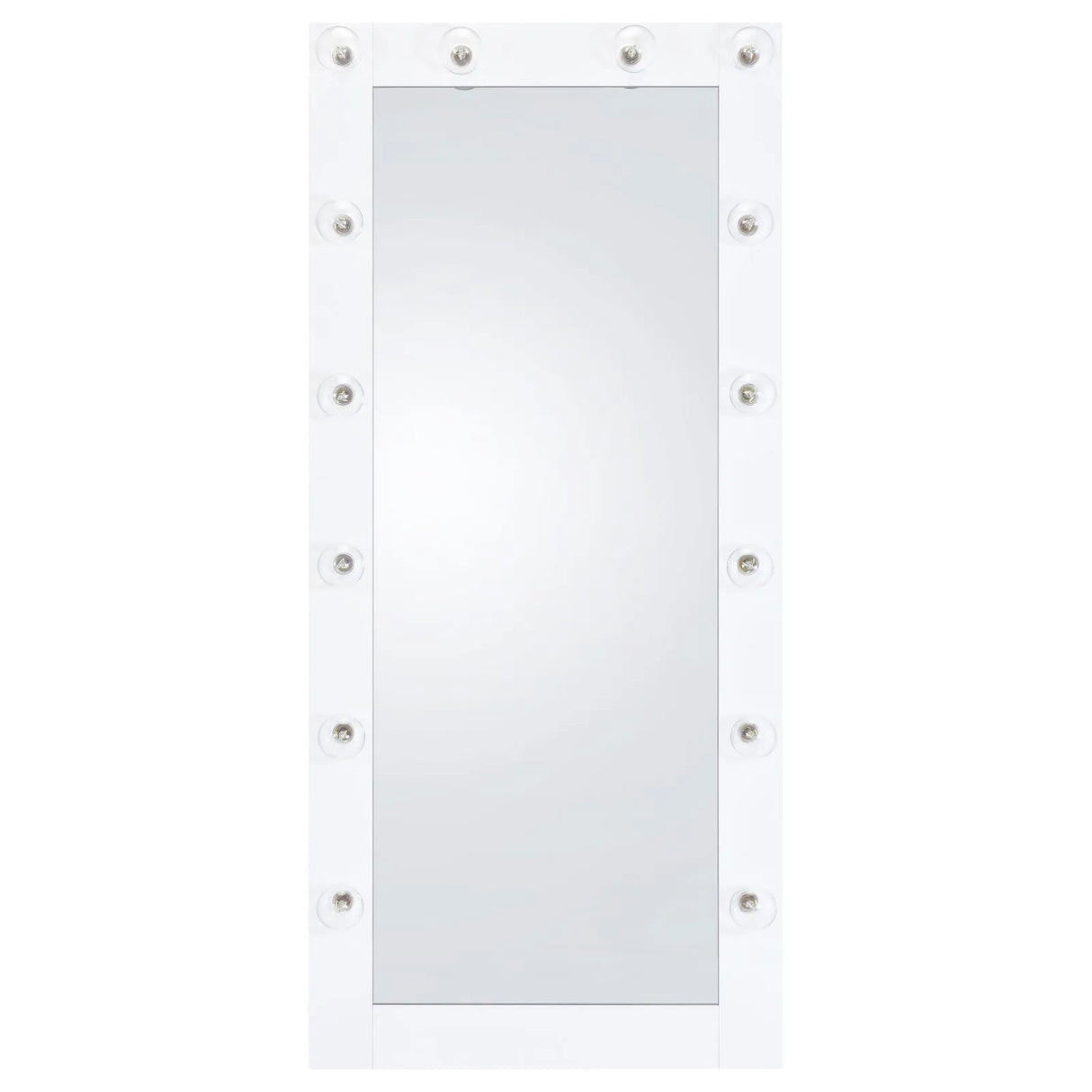 Zayan White High Gloss Full Length Floor Mirror With Lighting by Coaster at Eve Furniture