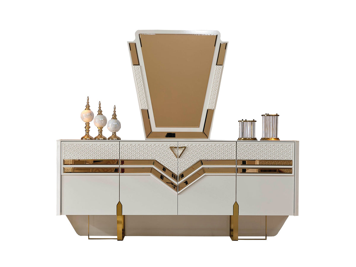 Zen Diningroom (Consol With Mirror & Dining Table & 6 Dining Chair)