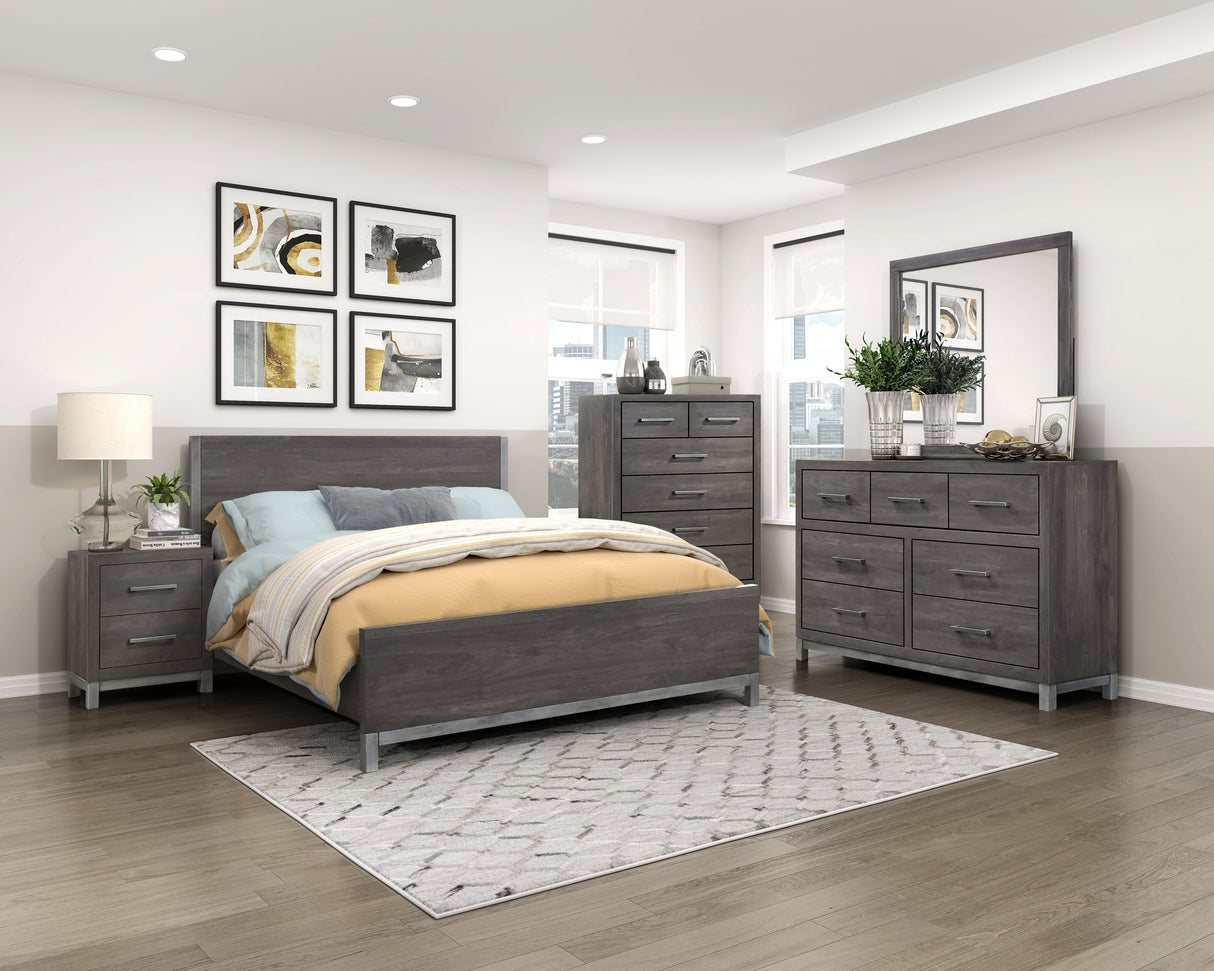 Zephyr Brownish Gray Queen Panel Bed by Homelegance at Eve Furniture
