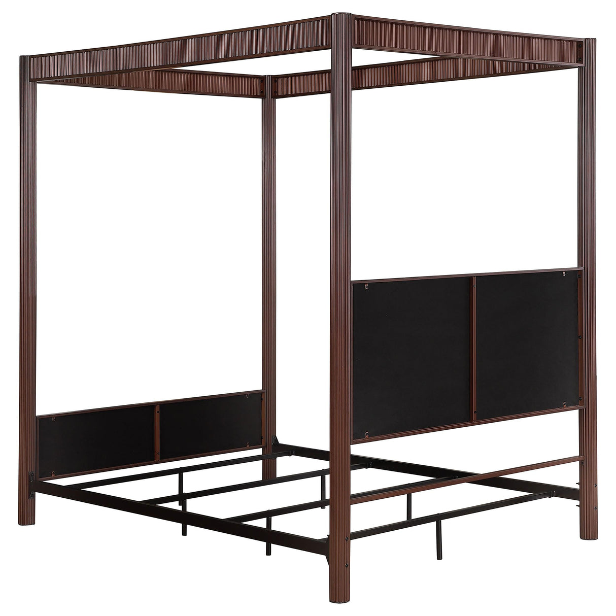 Zimmerleee Rust Brown 89-inch Metal Queen Canopy Bed by Coaster at Eve Furniture