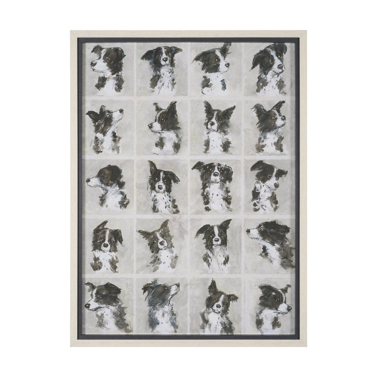 A Dogs Many Faces by Mercana Studio Hand-Embellished Framed Artwork Matted under Glass by Mercana at Eve Furniture