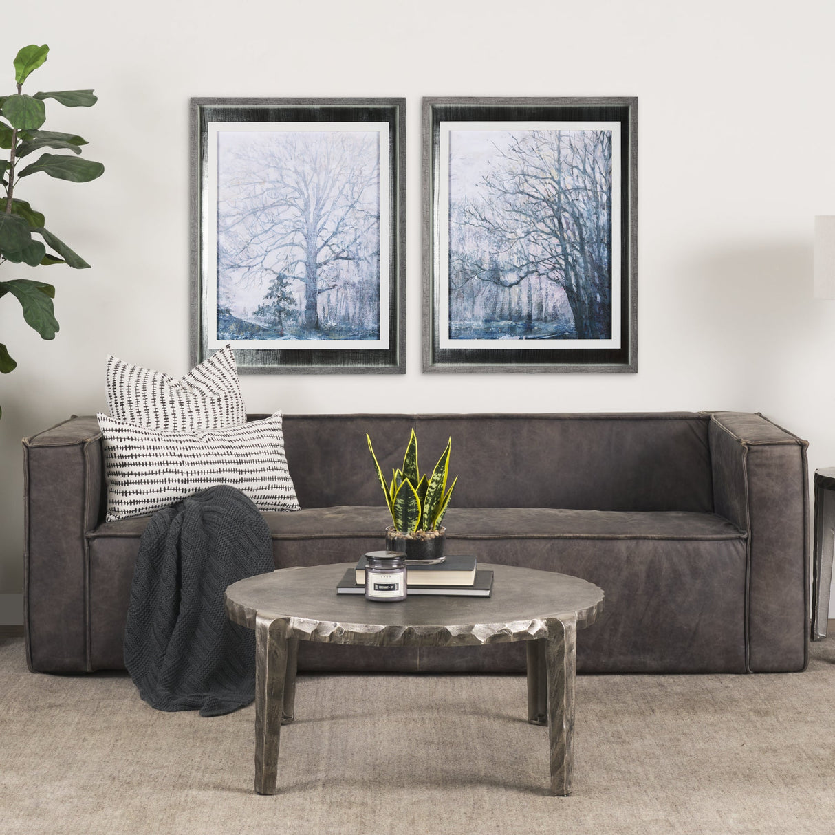 A Fresh Winter Morning I by Mercana Studio Hand Embellished Framed Art Print Matted under Glass by Mercana at Eve Furniture