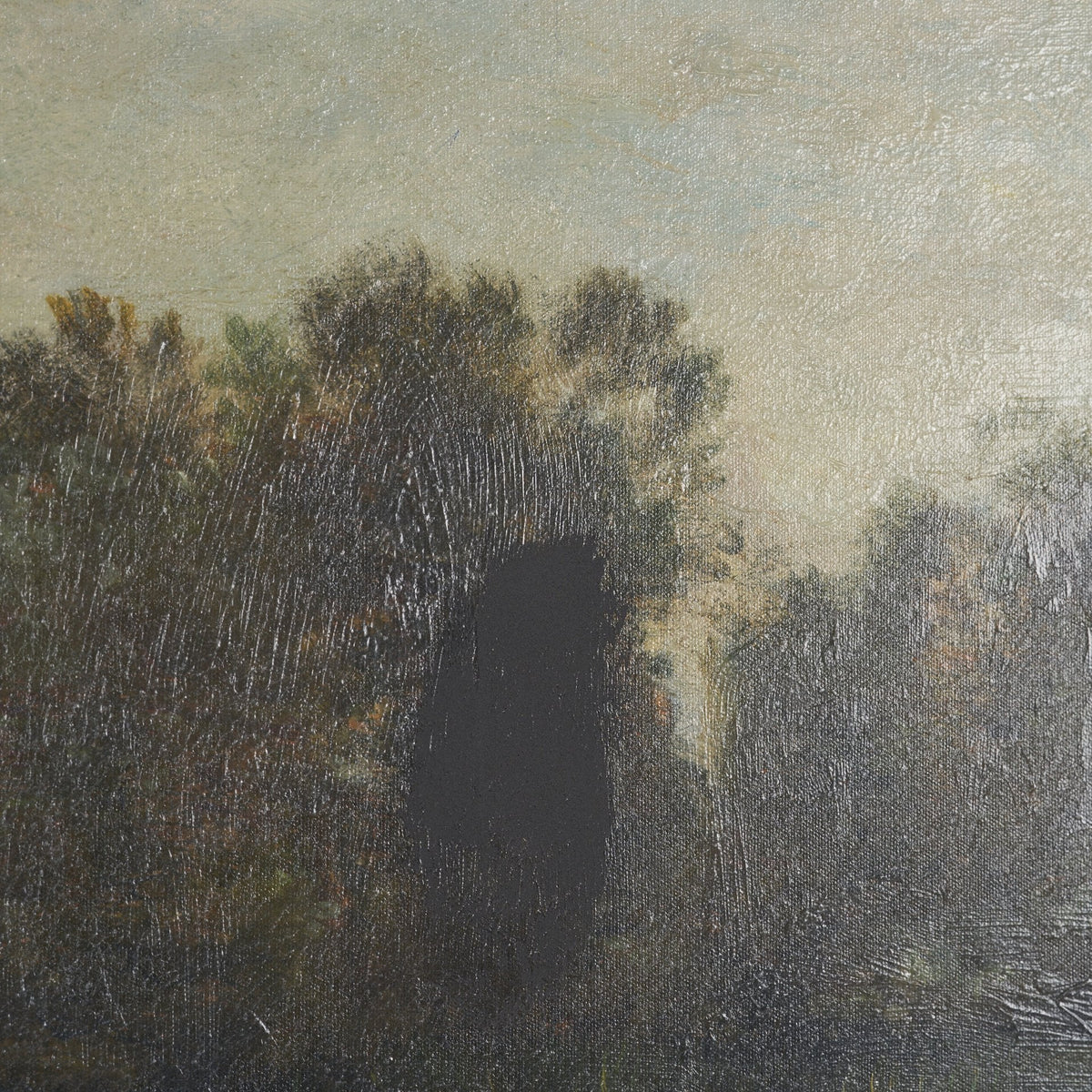 A River Landscape with Storks by Charles-Francois Daubigny Textured Framed Artwork Matted by Mercana at Eve Furniture