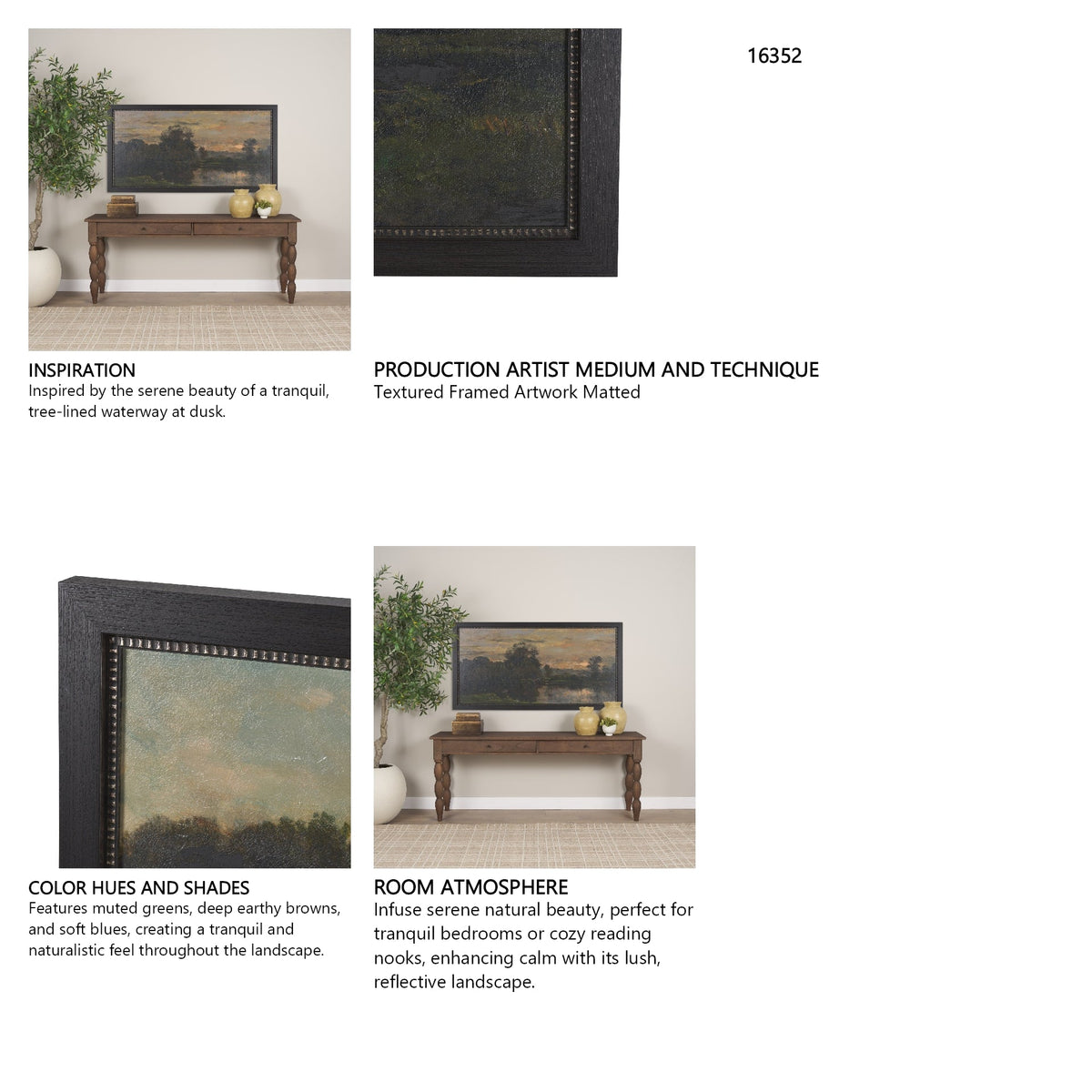 A River Landscape with Storks by Charles-Francois Daubigny Textured Framed Artwork Matted by Mercana at Eve Furniture