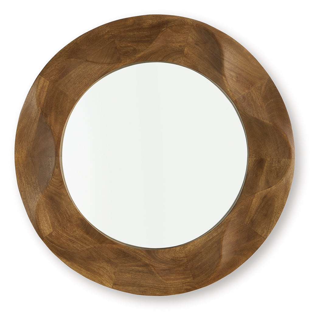 Aajon Brown Accent Mirror by Ashley at Eve Furniture