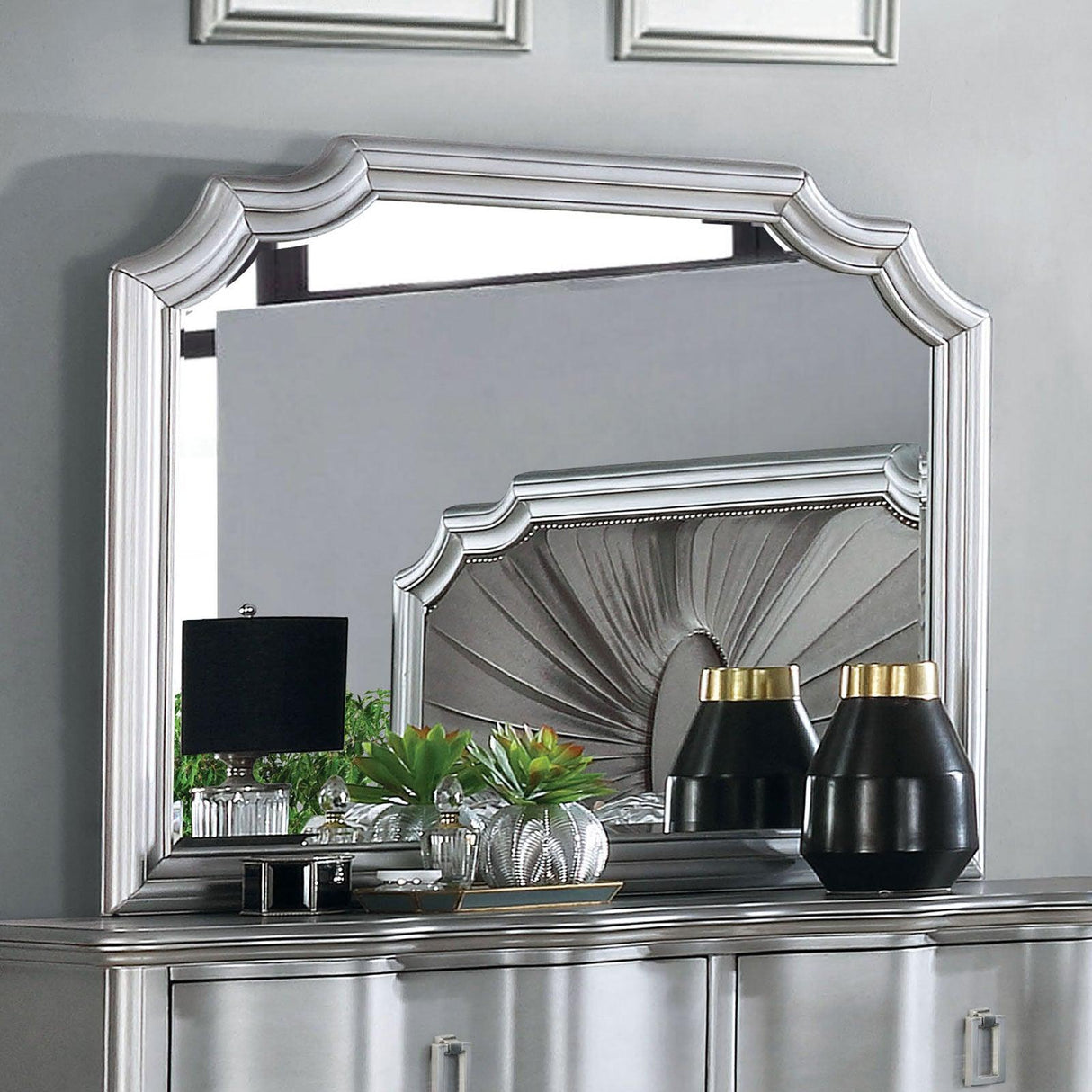 Aalok Silver Mirror by Furniture of America at Eve Furniture