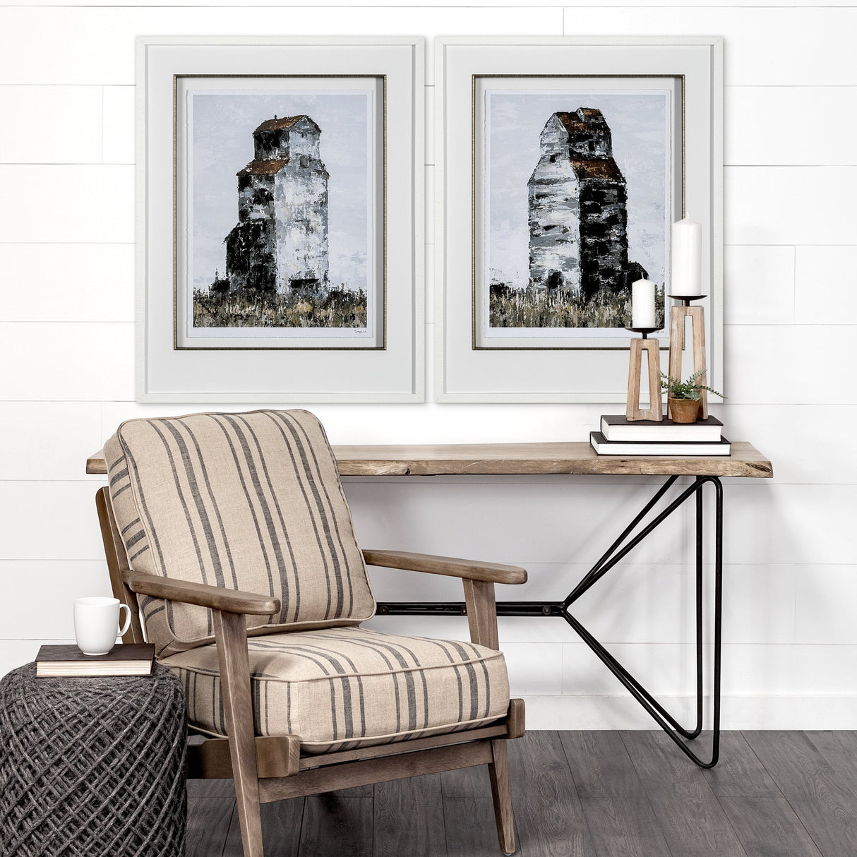 Abandoned Grain Elevator I by Mercana Studio Hand Embellished Framed Art Print Matted under Glass by Mercana at Eve Furniture