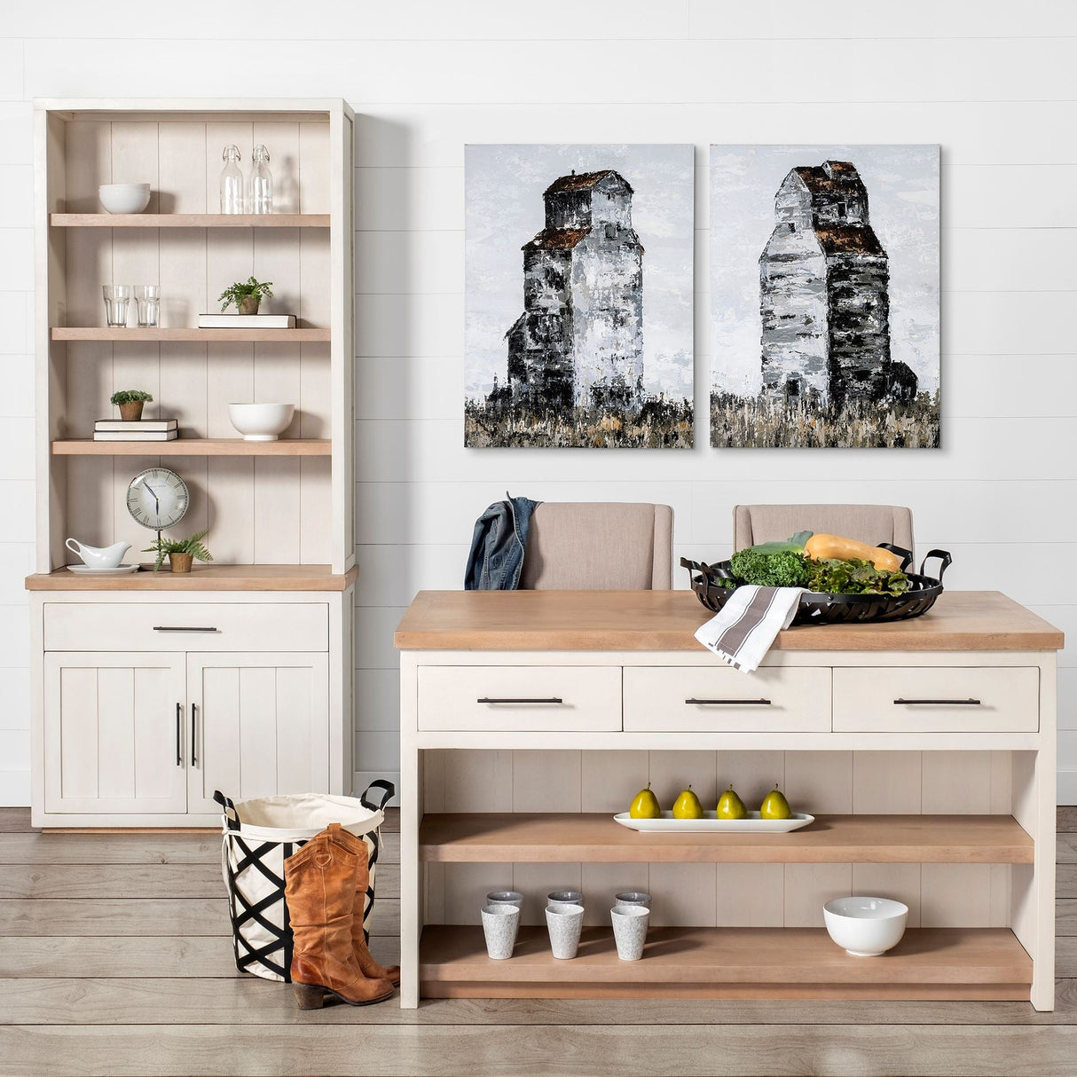 Abandoned Grain Elevator II by Mercana Studio a Hand Embellished Textured Canvas by Mercana at Eve Furniture