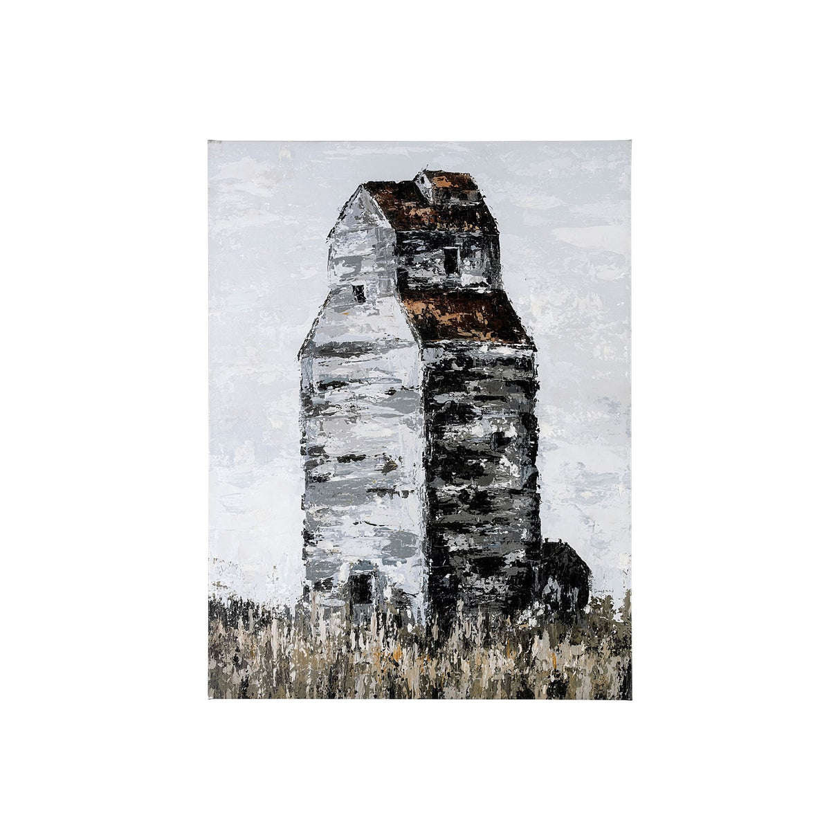 Abandoned Grain Elevator II by Mercana Studio a Hand Embellished Textured Canvas by Mercana at Eve Furniture