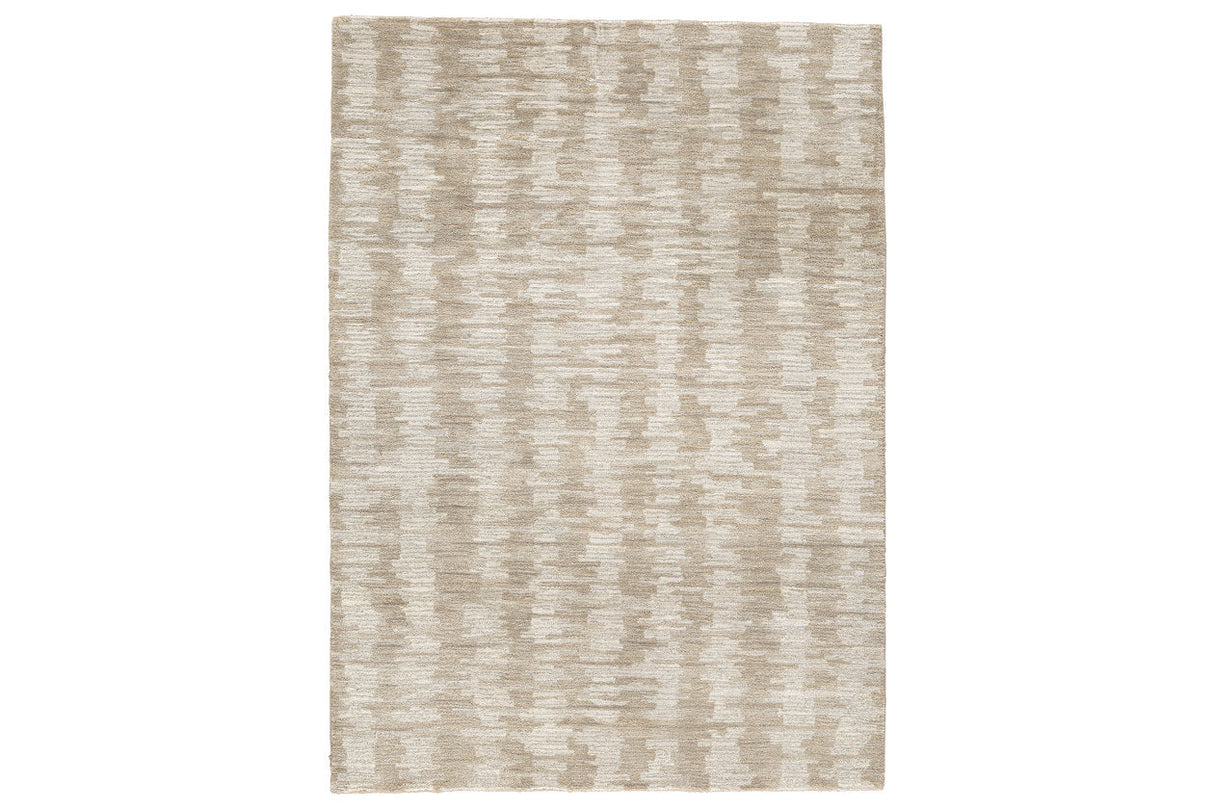 Abanlane Brown/Cream Medium Rug by Ashley at Eve Furniture