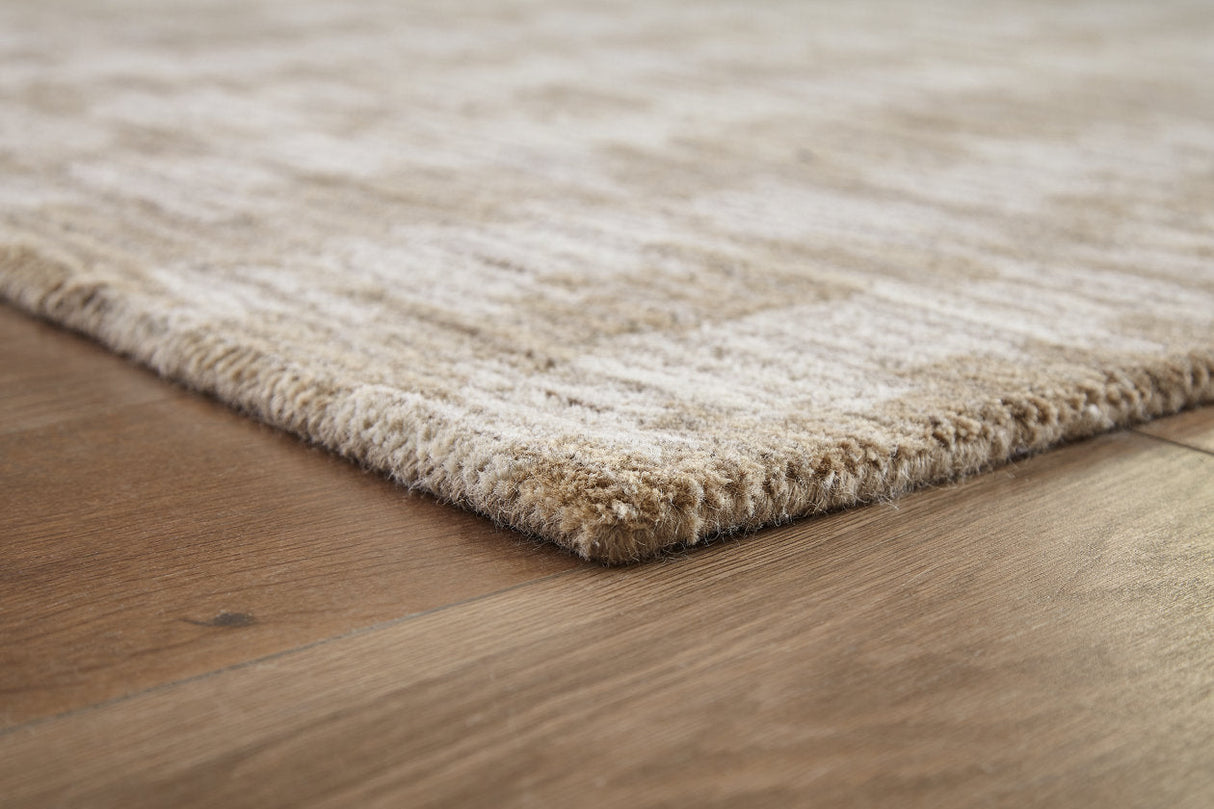 Abanlane Brown/Cream Medium Rug by Ashley at Eve Furniture