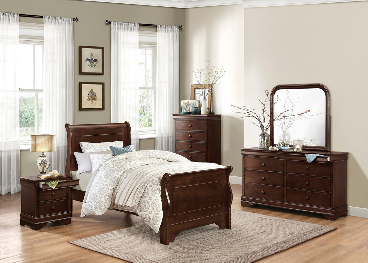 Abbeville Cherry Sleigh Youth Bedroom Set by Homelegance at Eve Furniture
