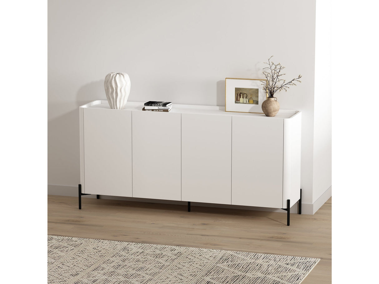 Abbey 66.9" Sideboard in White by Manhattan Comfort at Eve Furniture