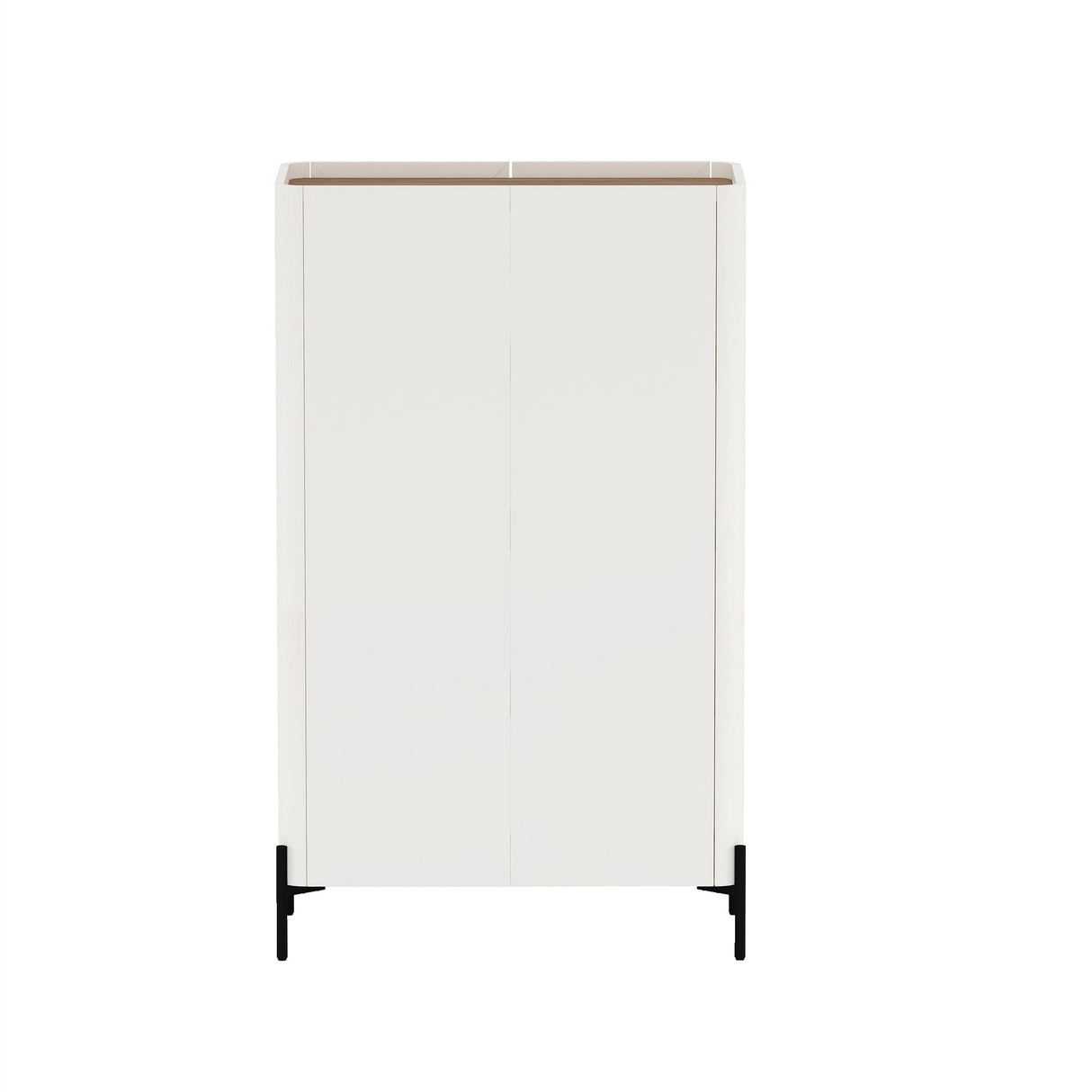 Abbey Décor Glass Cabinet in Maple and Off White (set of 2) by Manhattan Comfort at Eve Furniture