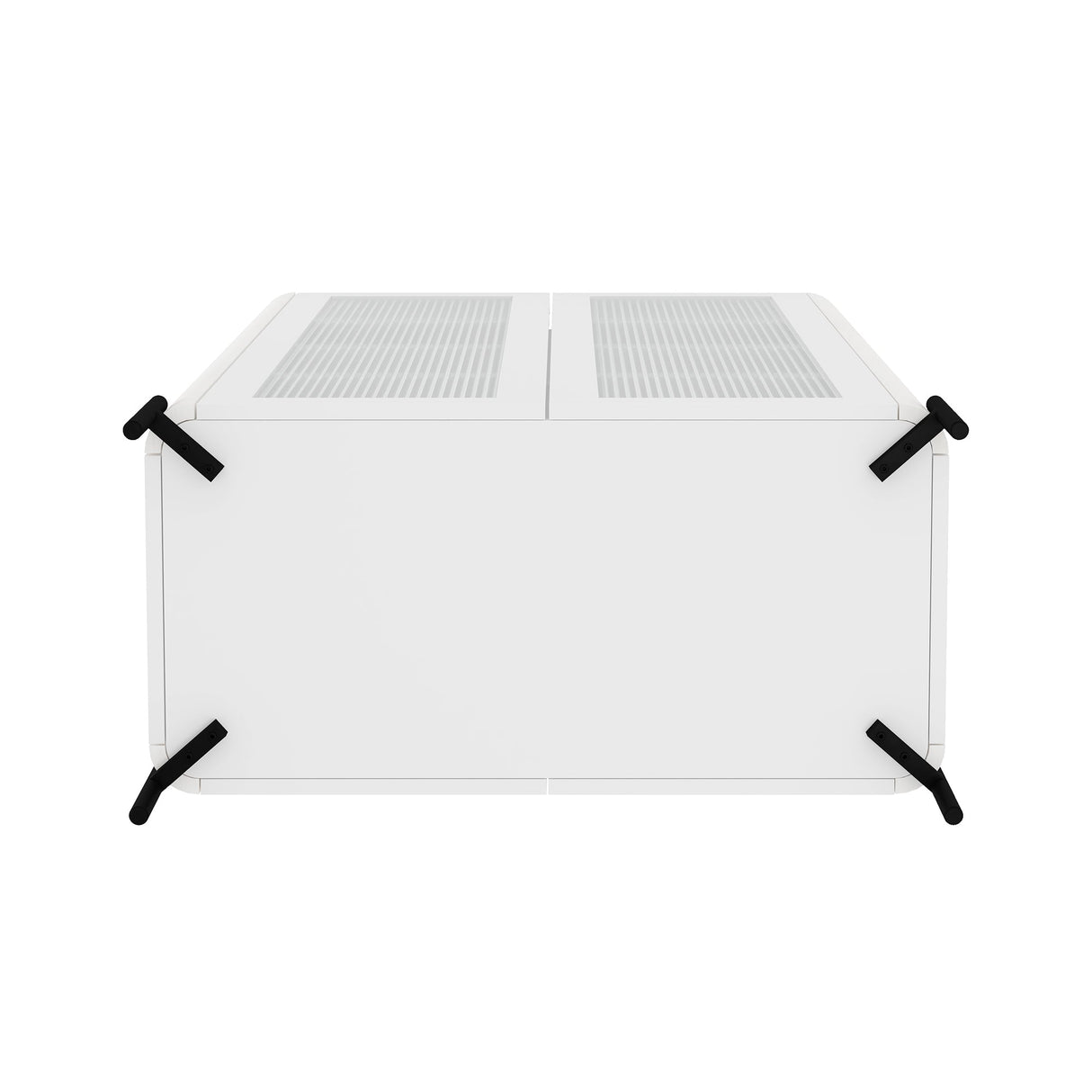 Abbey Décor Glass Cabinet in White by Manhattan Comfort at Eve Furniture