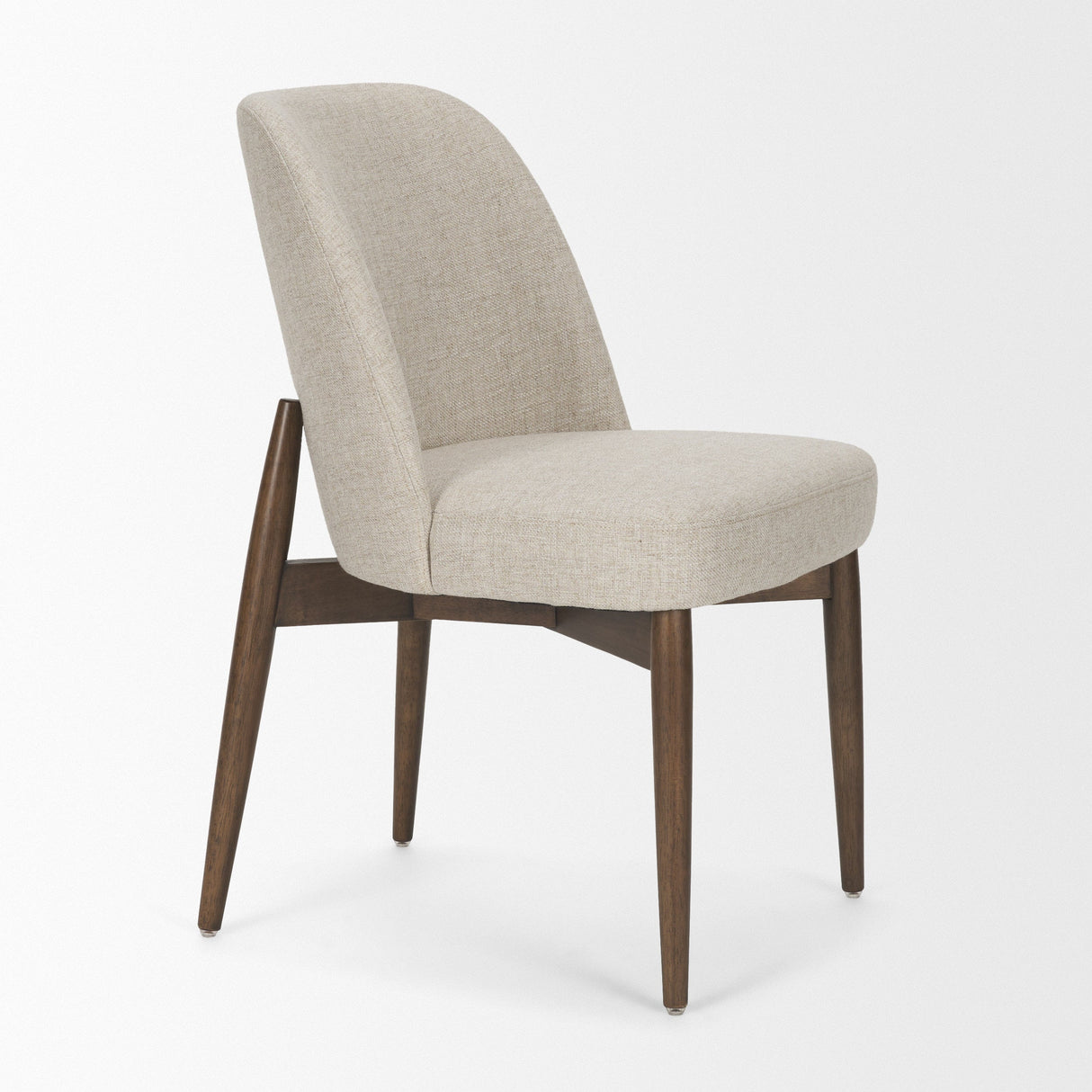 Abbie Curved Back Oatmeal Fabric Armless Dining Chair, Set of 2 by Mercana at Eve Furniture