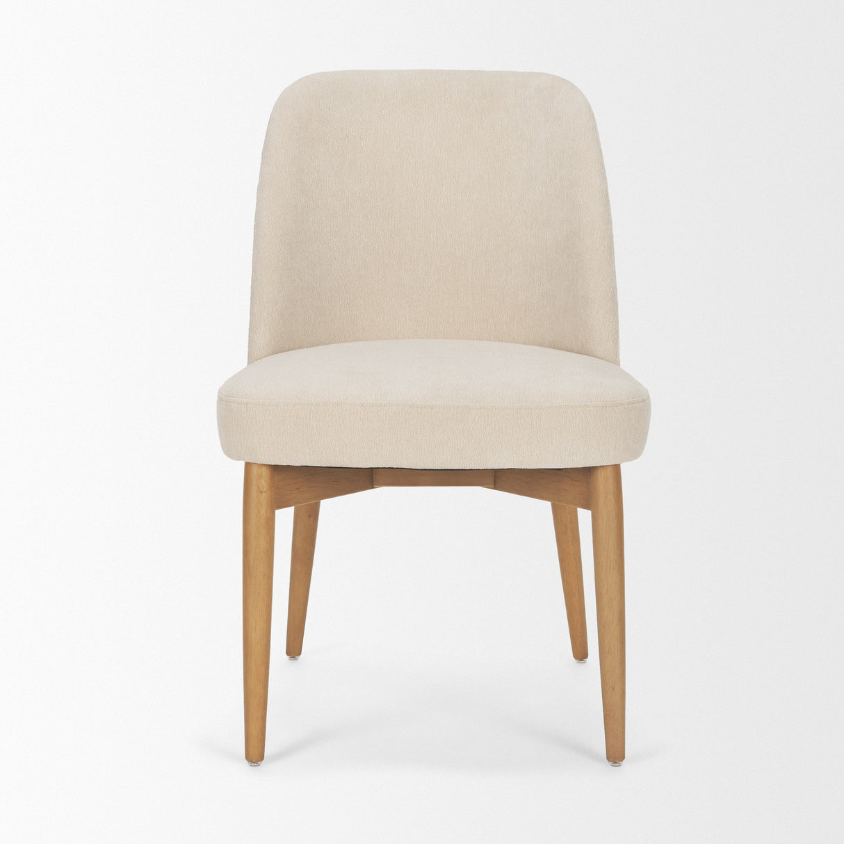 Abbie Curved Back Oatmeal Fabric Dining Side Chair, Set of 2 by Mercana at Eve Furniture