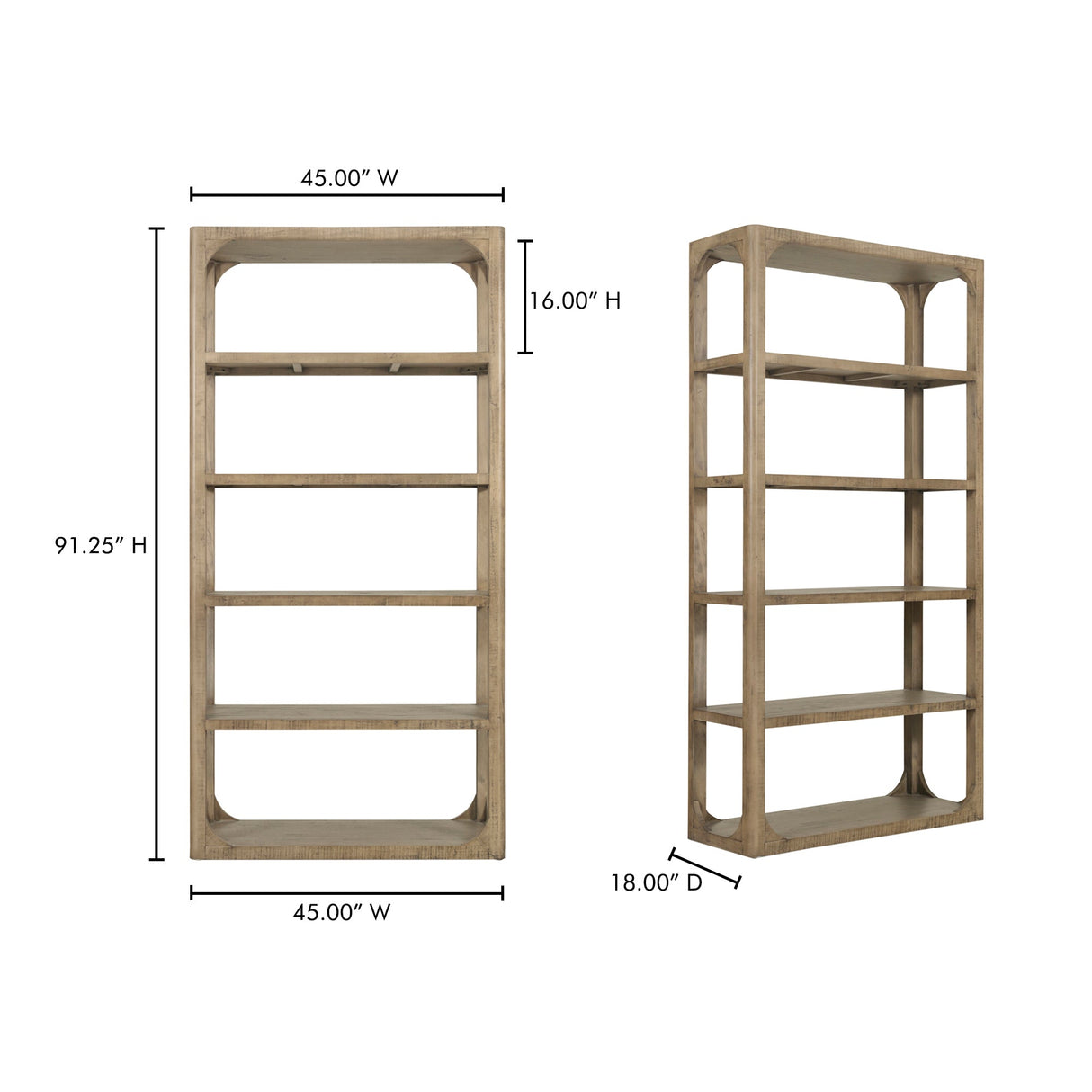 Abbott Brown Bookshelf by MOES at Eve Furniture